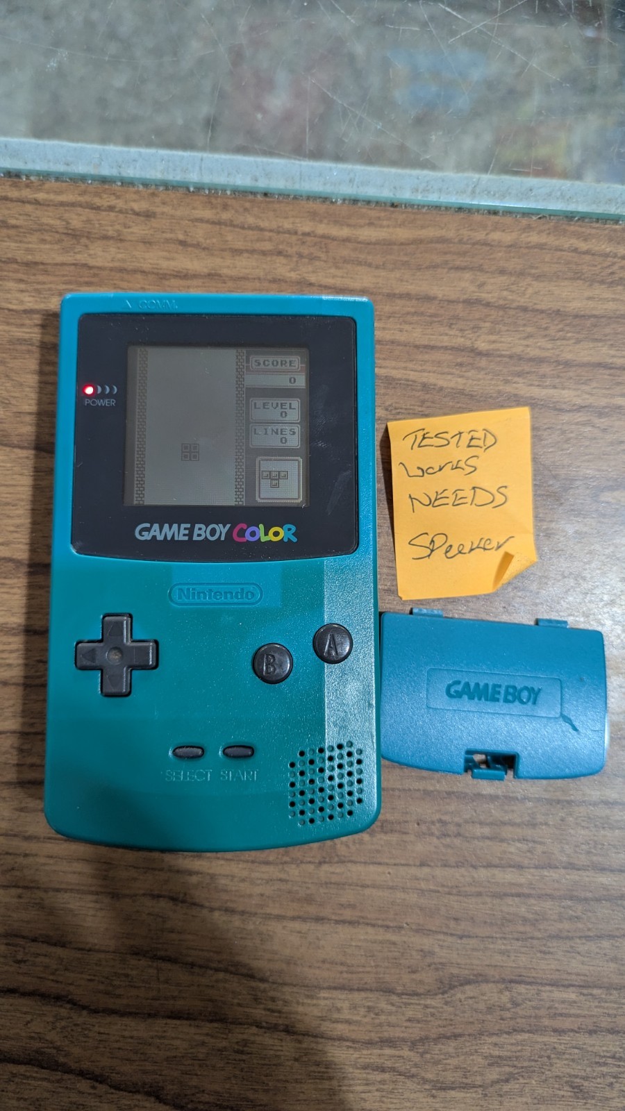 Game Boy Color Teal Aqua System For Parts No Sound Otherwise Works