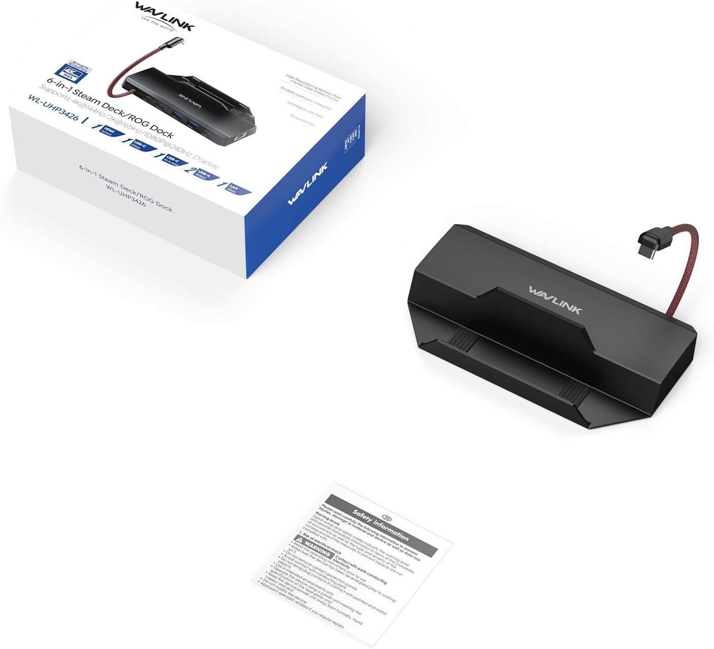 6-in-1 Docking Station for Steam Deck/ROG Ally – Fast Data & Charging