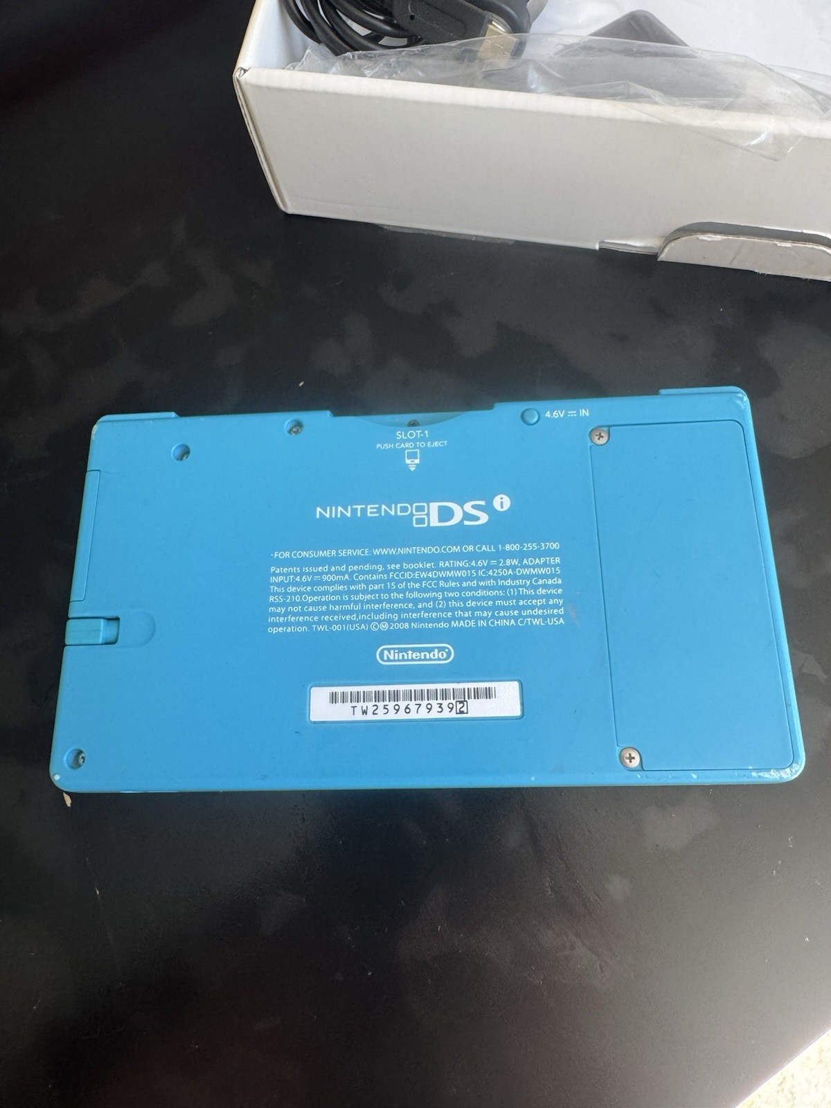 Nintendo DSi Blue Handheld Console w/ Box Manuals, Stylus, and both chargers