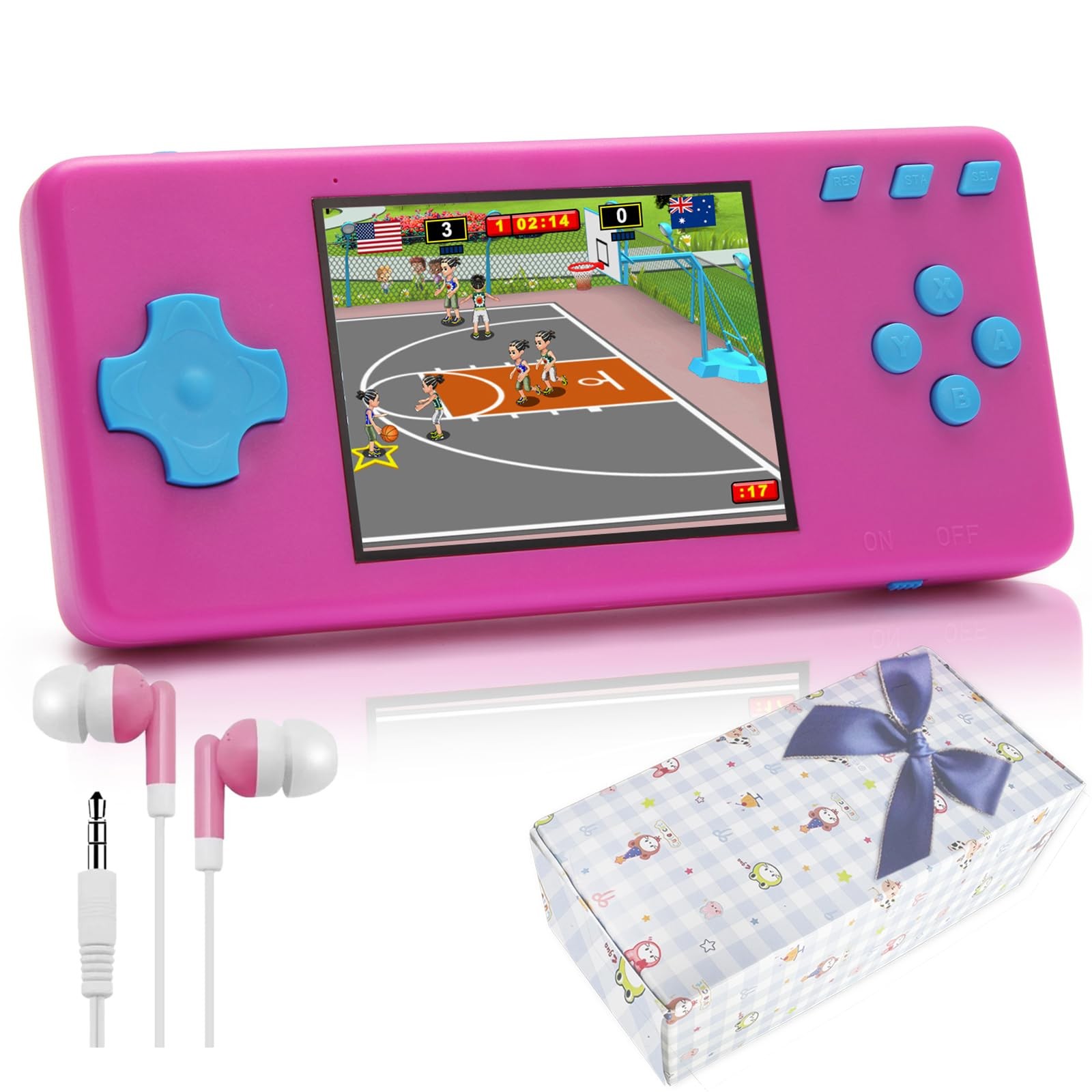 Handheld Game Console,Portable Video Game Console with Games,3.2″ Screen,Rech…