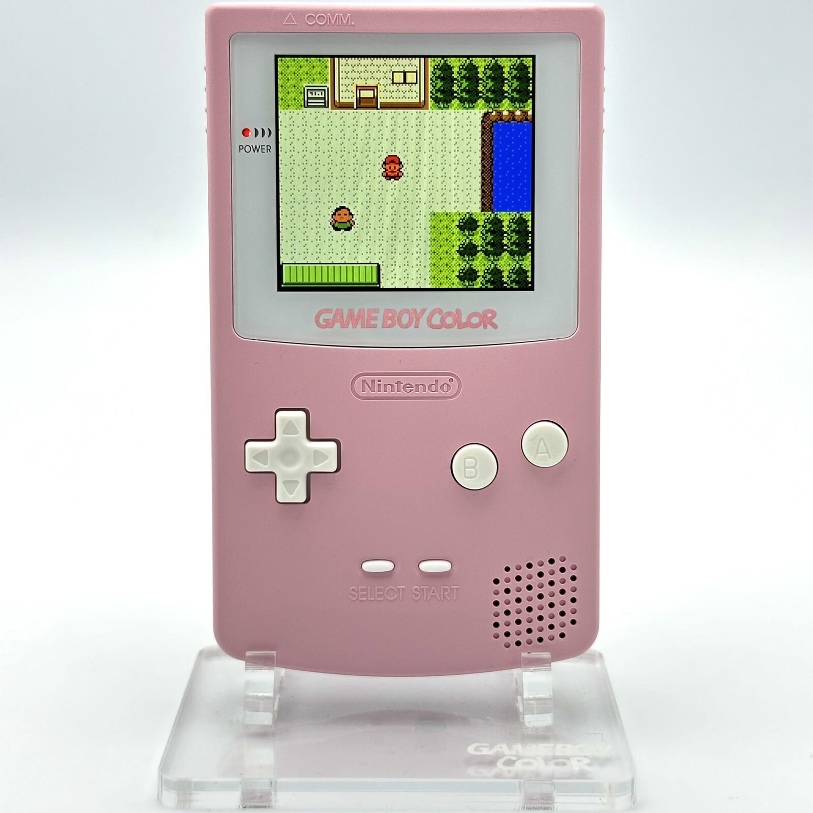 Nintendo Game Boy Color GBC IPS Q5 XL Laminated Backlight Backlit Mod White Pink