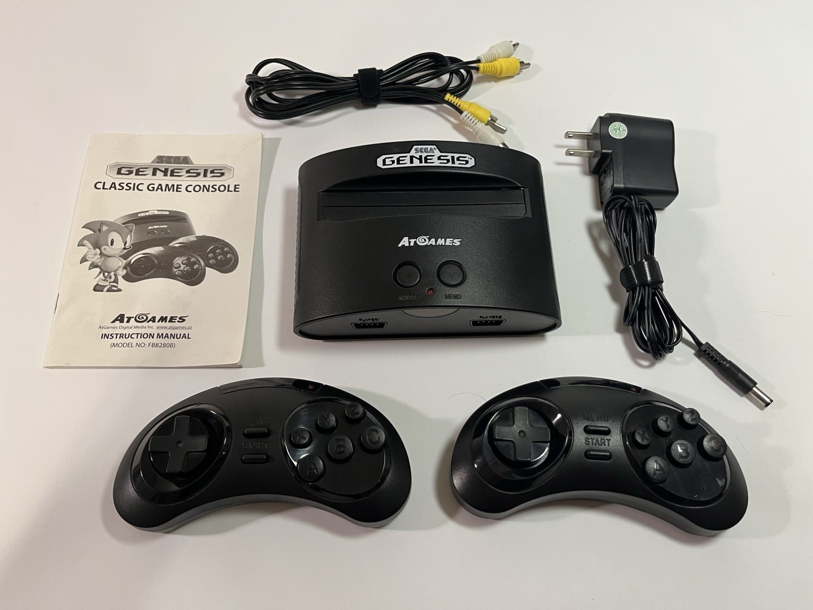 AtGames Sega Genesis Classic Game Console w/2 Wireless Controllers and Manual