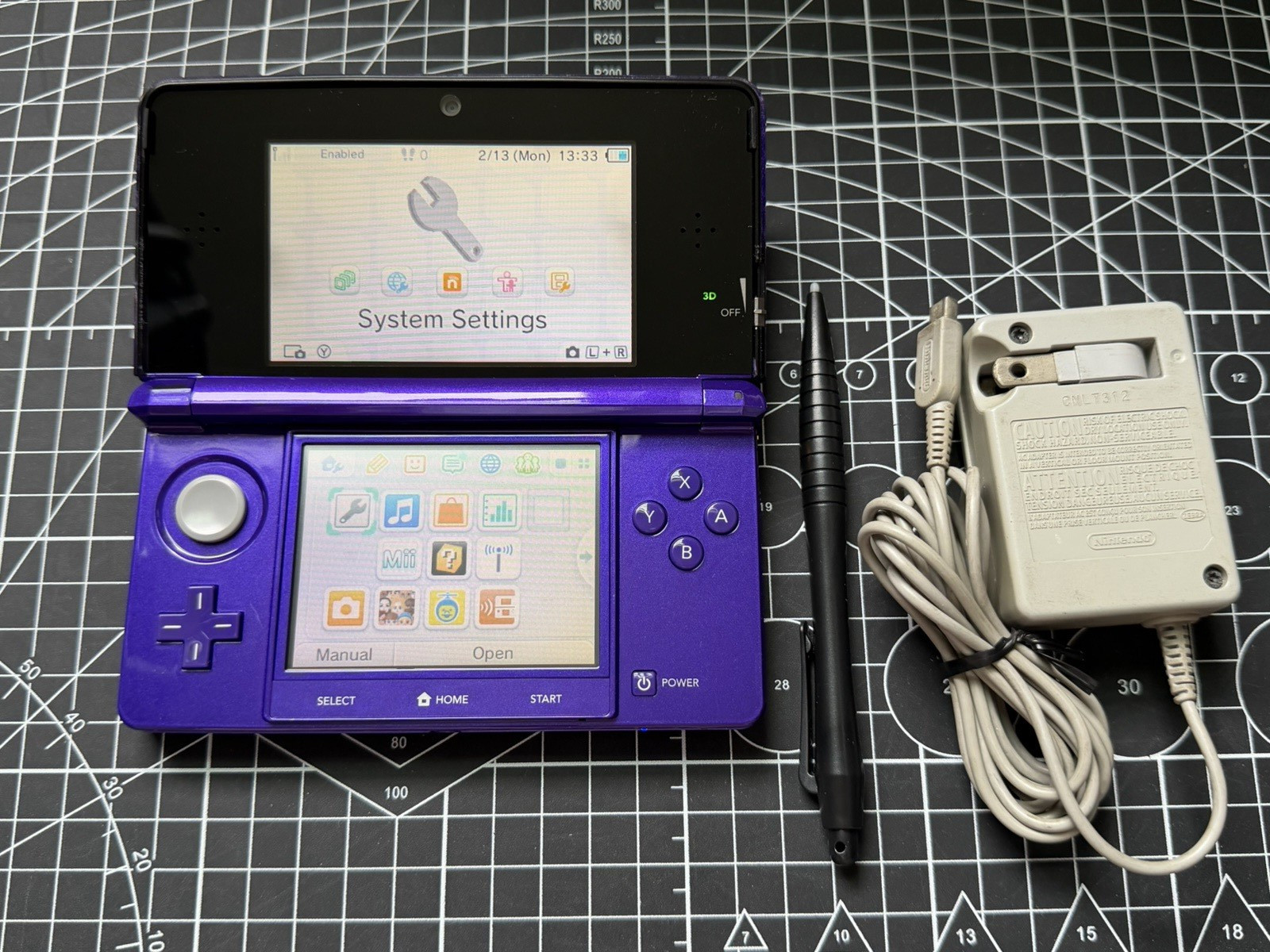 Nintendo 3DS Console W/ New Purple Shell & New Screens 100% Tested