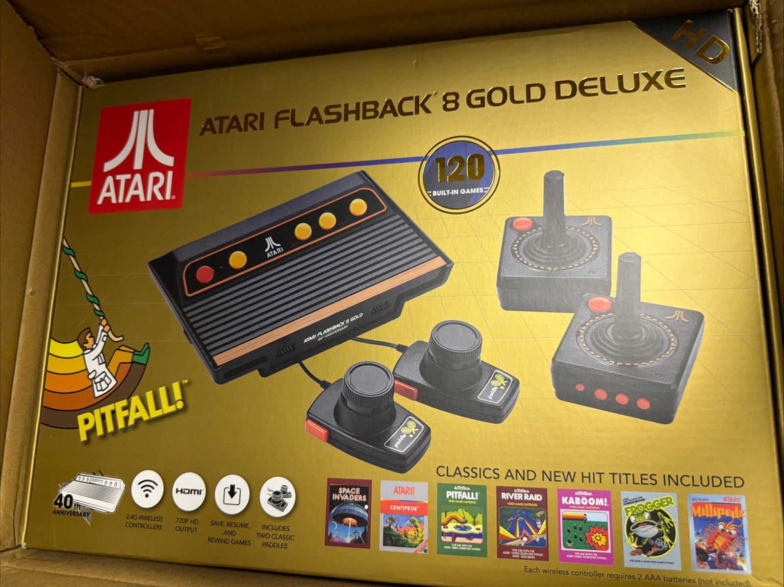 Atari Flashback 8 Gold Deluxe HD Classic Retro Gaming Console 120 Games HDMI CIB