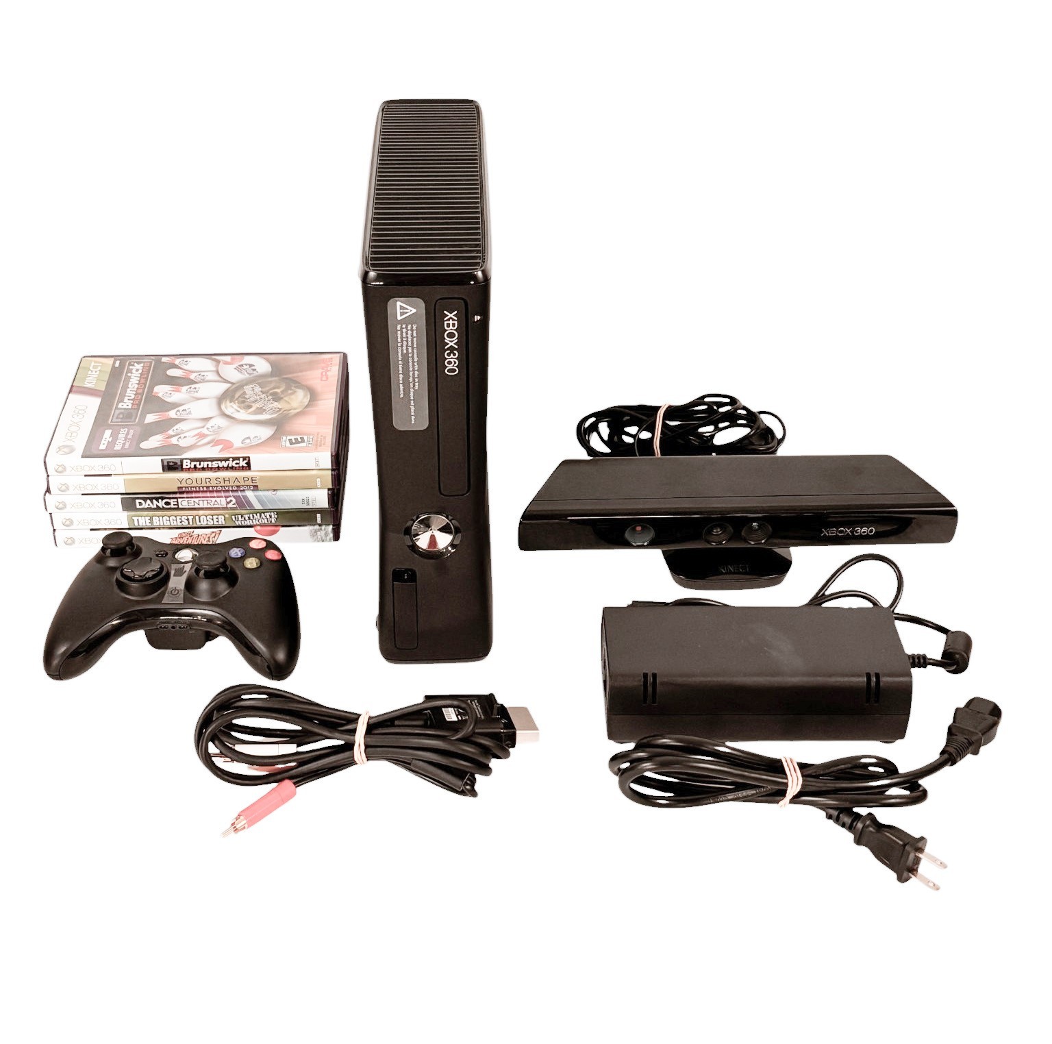 Microsoft Xbox 360 S Console Bundle 250GB Model 1439 Slim Tested Working