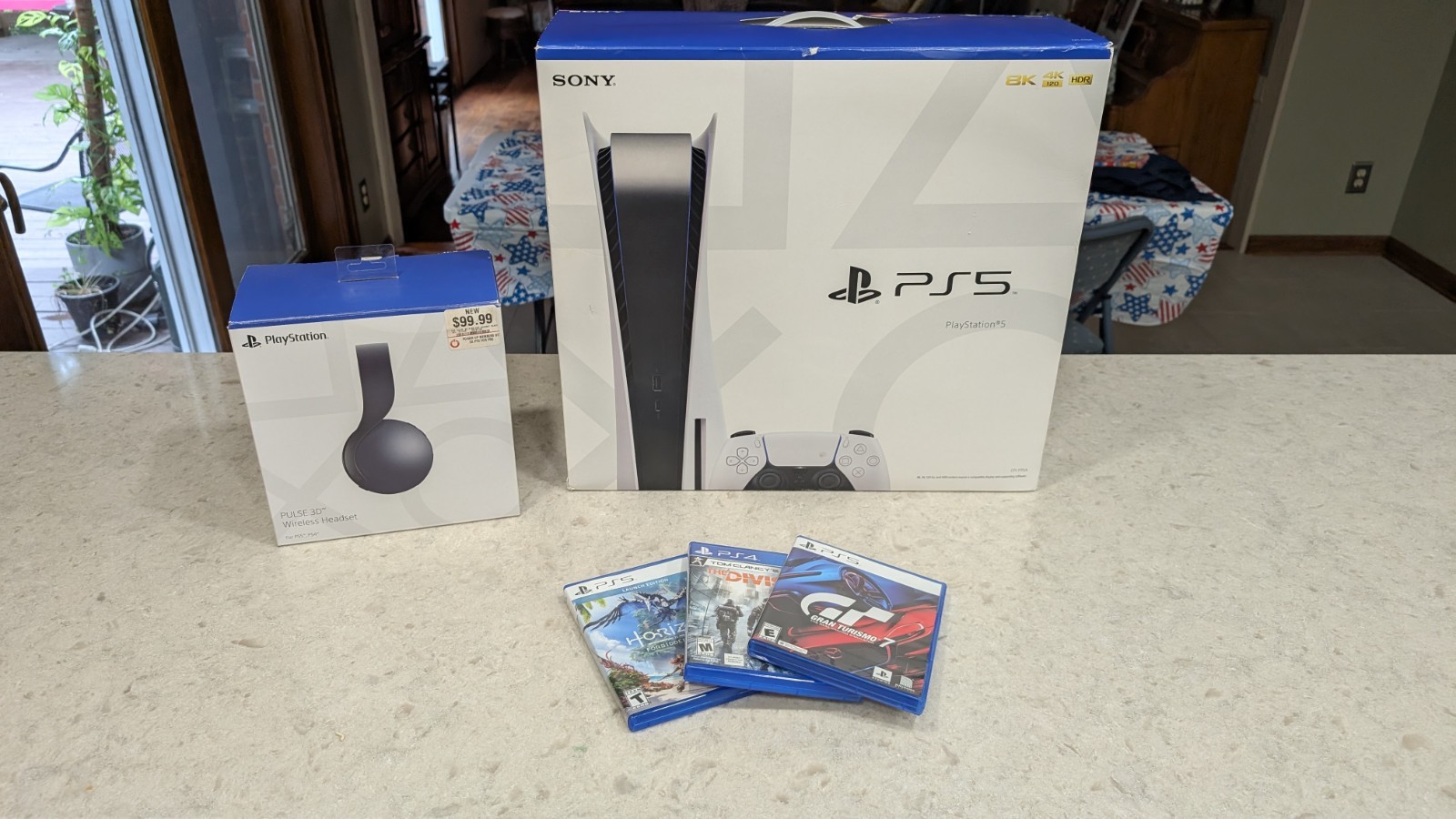 Sony PS5 Blu-Ray Edition – White | Pulse 3D Headset – Black | Three Game Bundle