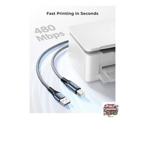 NEW USB 2.0 Printer Cable USB B to USB A Cable USB Type A Male to Type B Male –