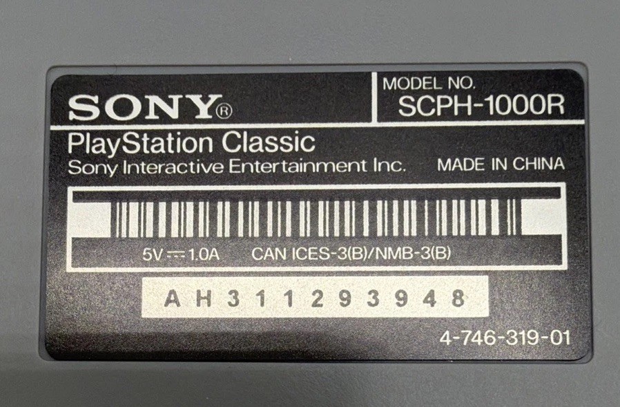 Sony PlayStation Classic Gray Console w/2 controllers, 20 games HDMI & Power Cor