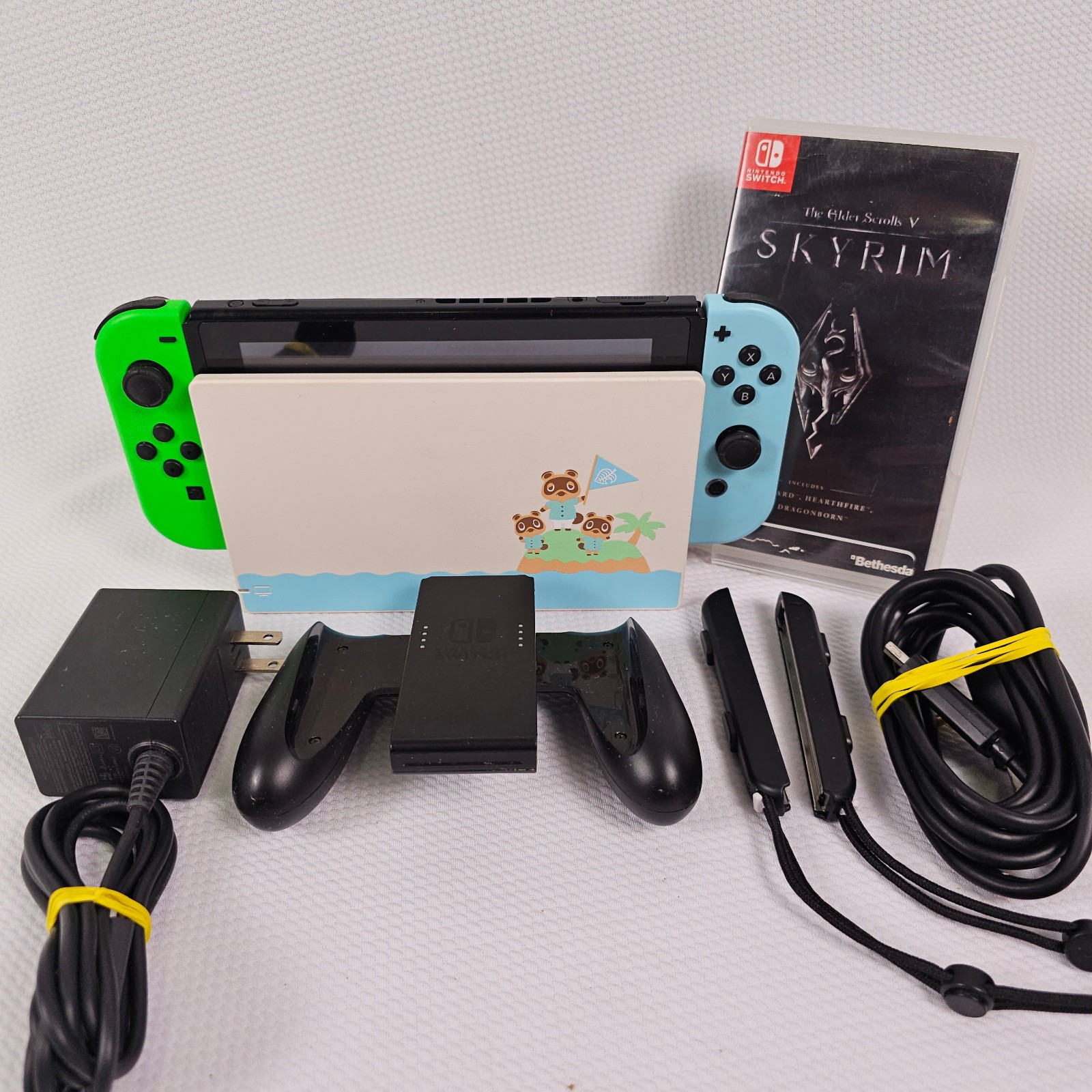 Nintendo Switch Console System HAC-001(-01) Animal Crossing Edition w/ Skyrim
