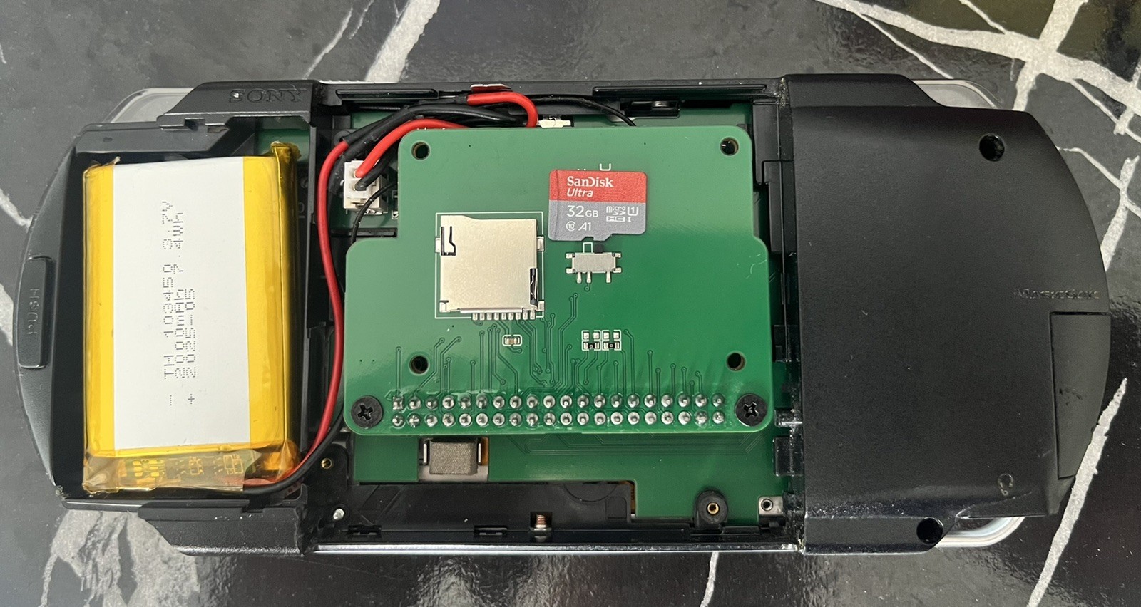 PSP1000 retropie pspi6 pcb board cm4 Lite wifi bluetooth inside 32G card