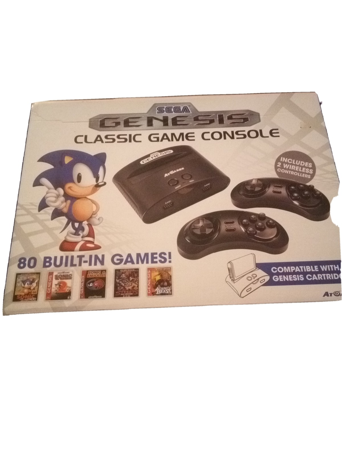 SEGA Genesis Classic Black Game Console with 81 Preloaded Games and Sonic Mortal
