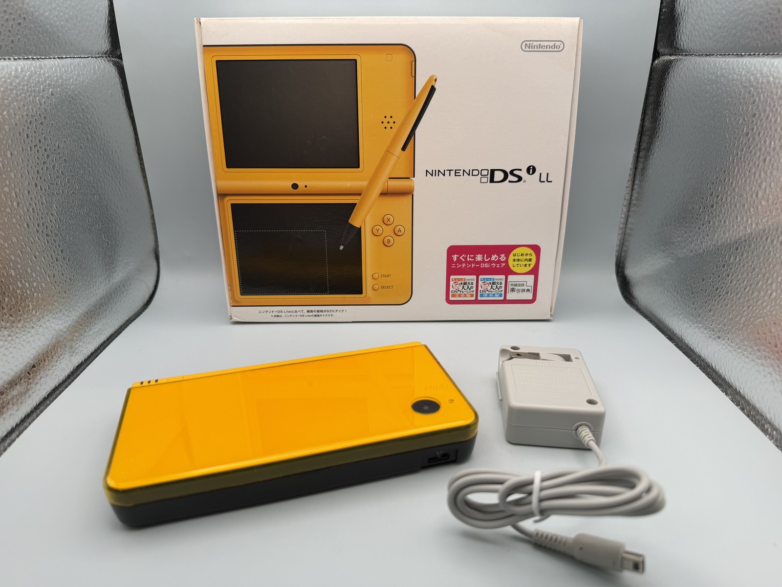 Nintendo DSi LL Yellow Console with Original Box & Charger – Tested Working