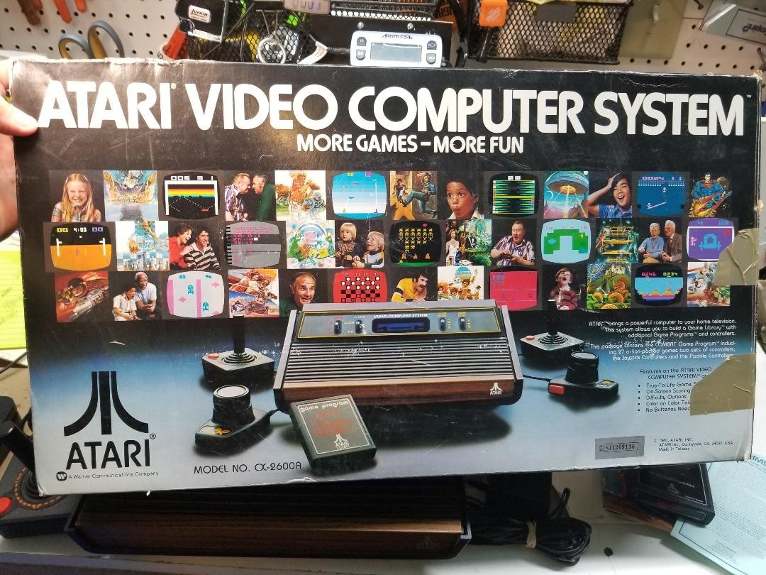 Atari 2600 Woody Console-Complete in Numbers matching box-low serial #-4 switch