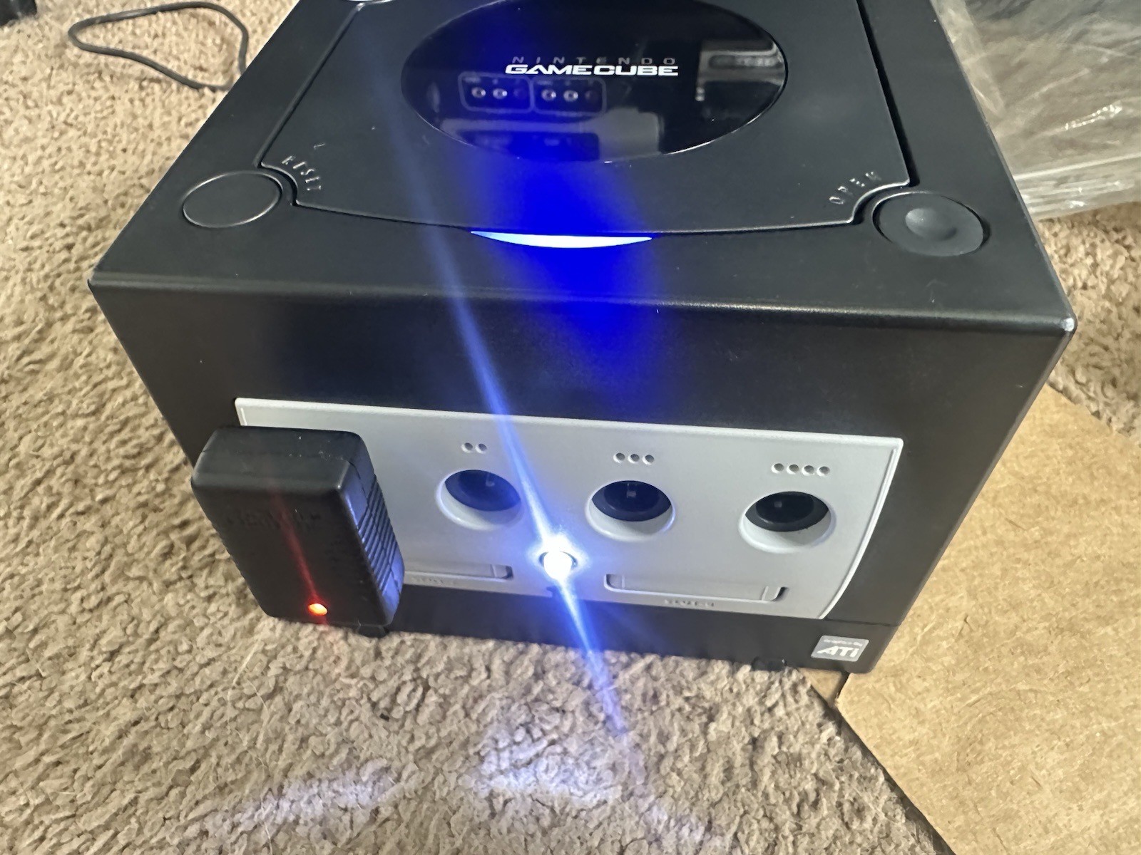 Nintendo GameCube Black Console NTSC U & J Region Switch & Blue LED DOL001