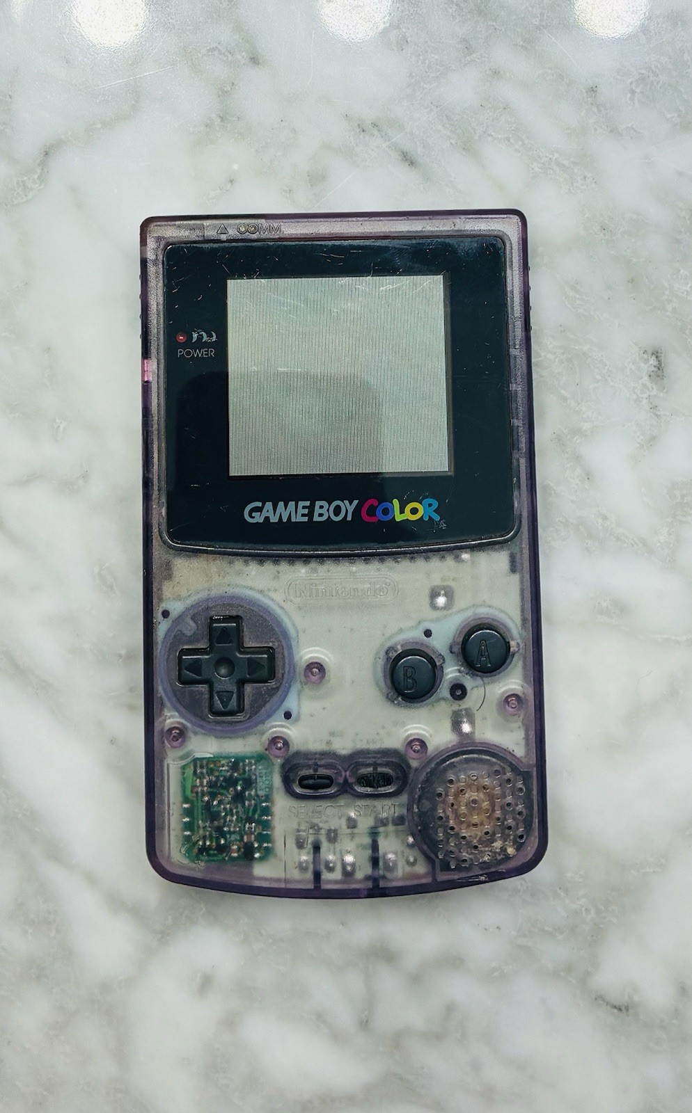 Nintendo Game Boy Color Atomic Purple Handheld with game. Tested, works.