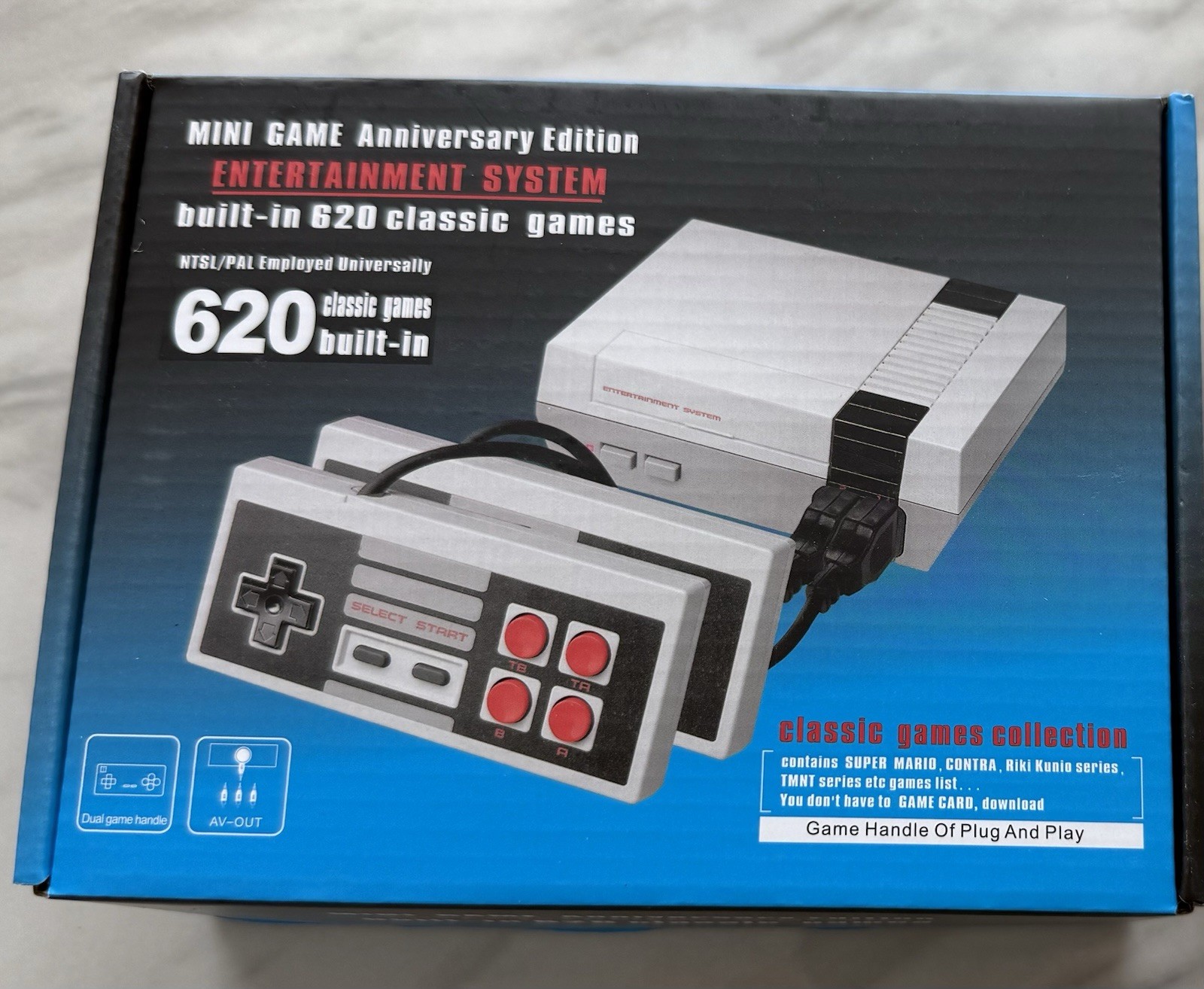 Mini Retro TV Game Console Classic 620 Games Built-in W/ 2 Controller Kid Gift