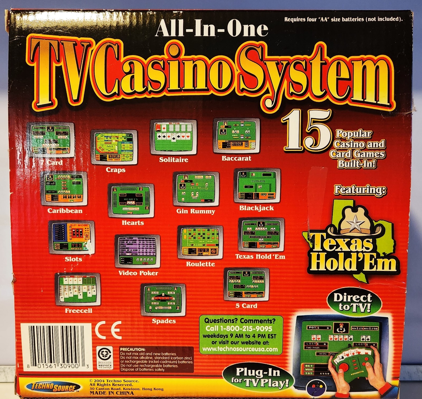 Video Game System Plug’N’Play for TV Casino Games 15 Built-in Games Tested Works