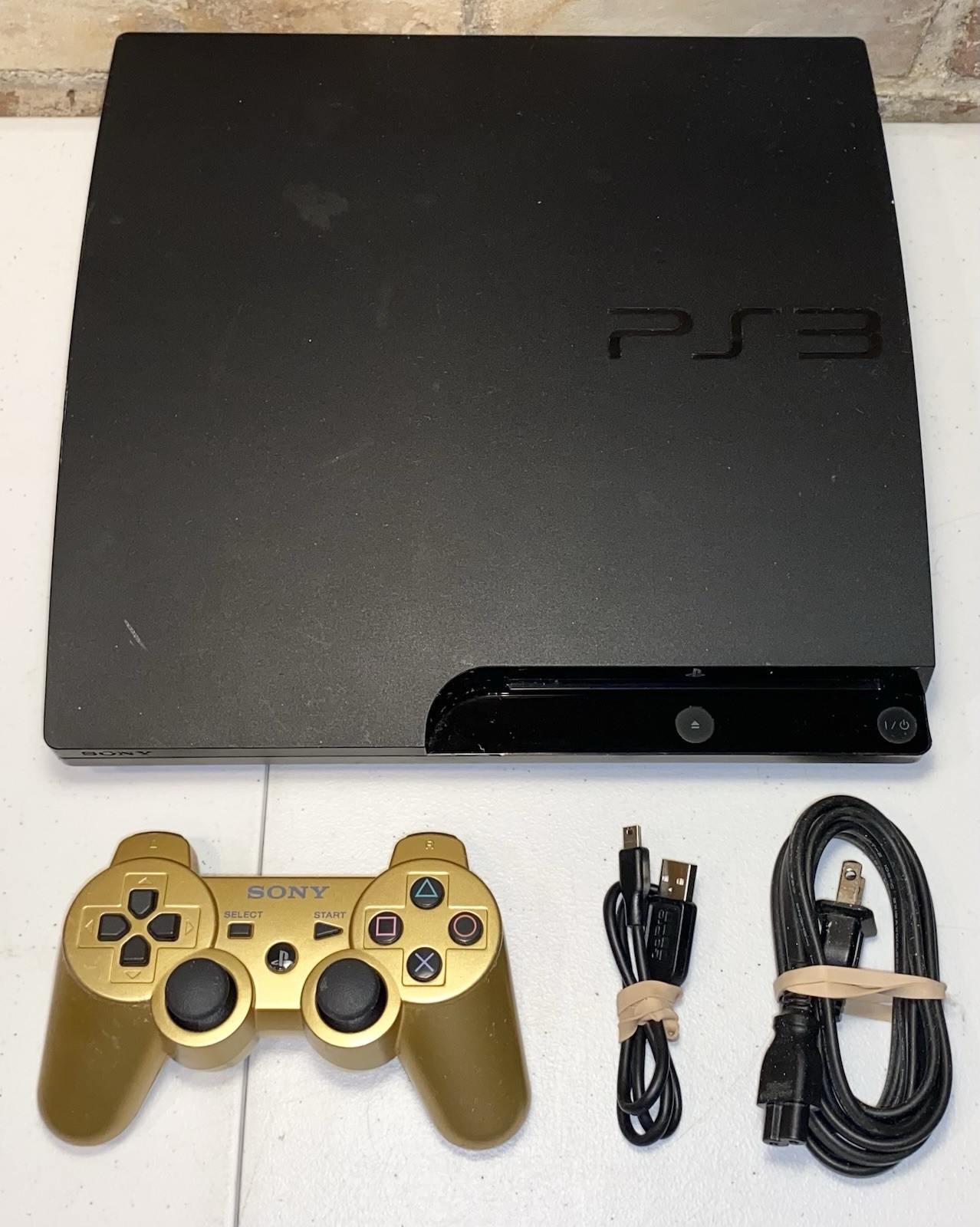 Sony PlayStation 3 PS3 CECH-3001B Slim Console 320GB w/Controller & Cables WORKS