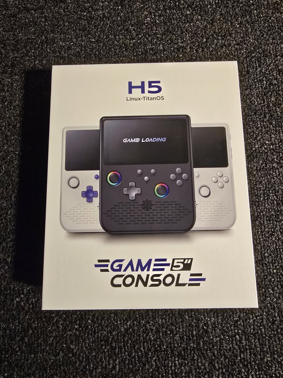 H5- Retro Handheld Game Console- 5″ HD IPS Screen with 20,000 Games- White ***
