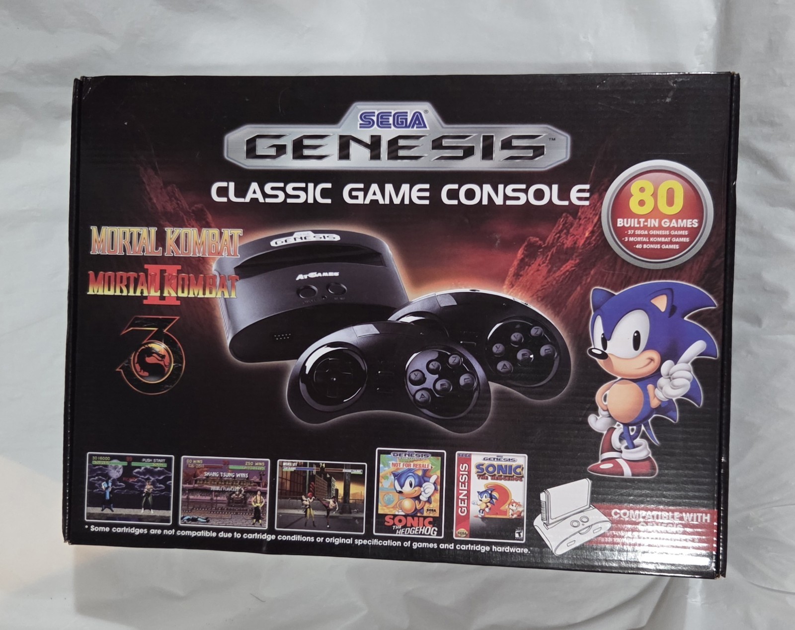 SEGA GENESIS Classic Video Game System 80 Games Sonic Mortal Kombat Sealed