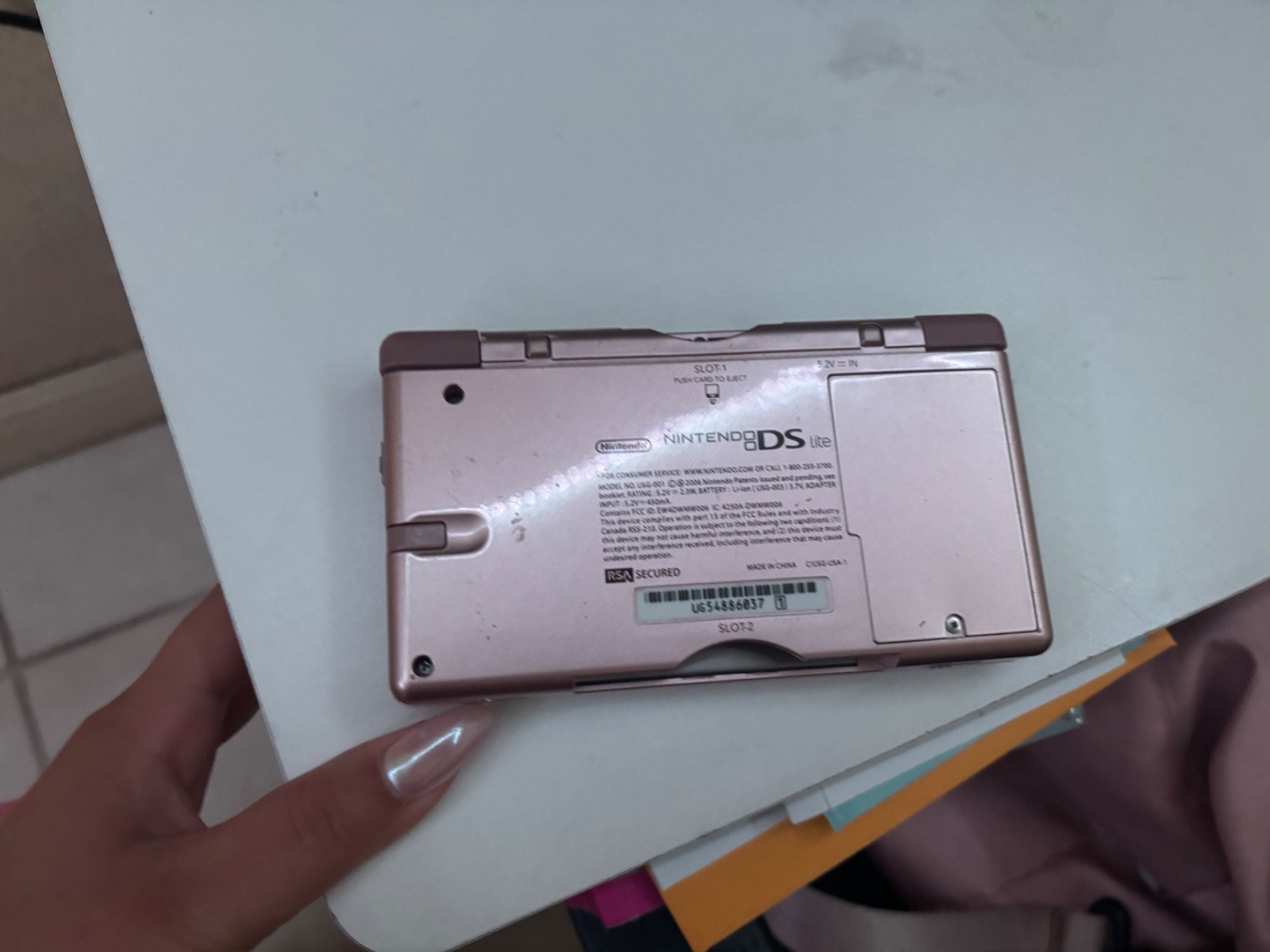 Nintendo DS Lite – Rose Gold – Console + Stylus Only – Tested & Working