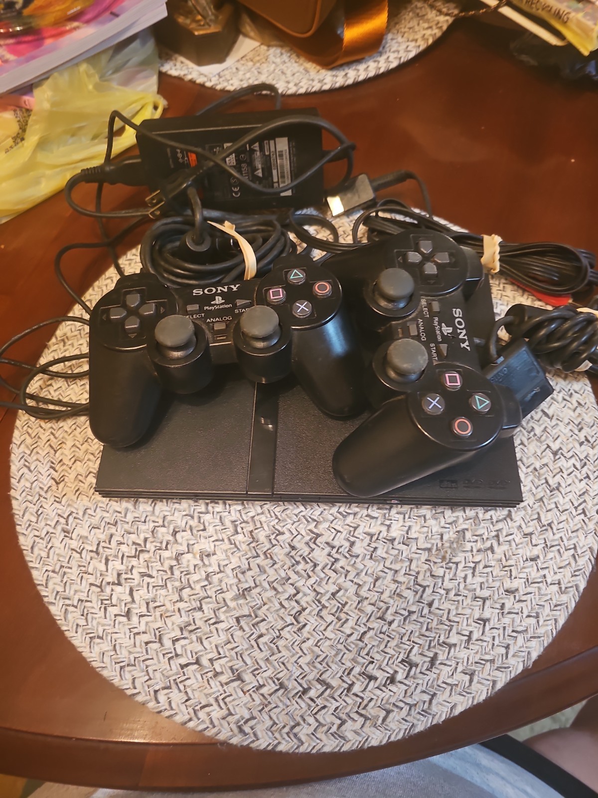 Sony PlayStation 2 With Cords And 2 Controllers SCPH-79001 Lights Up, Not Tested