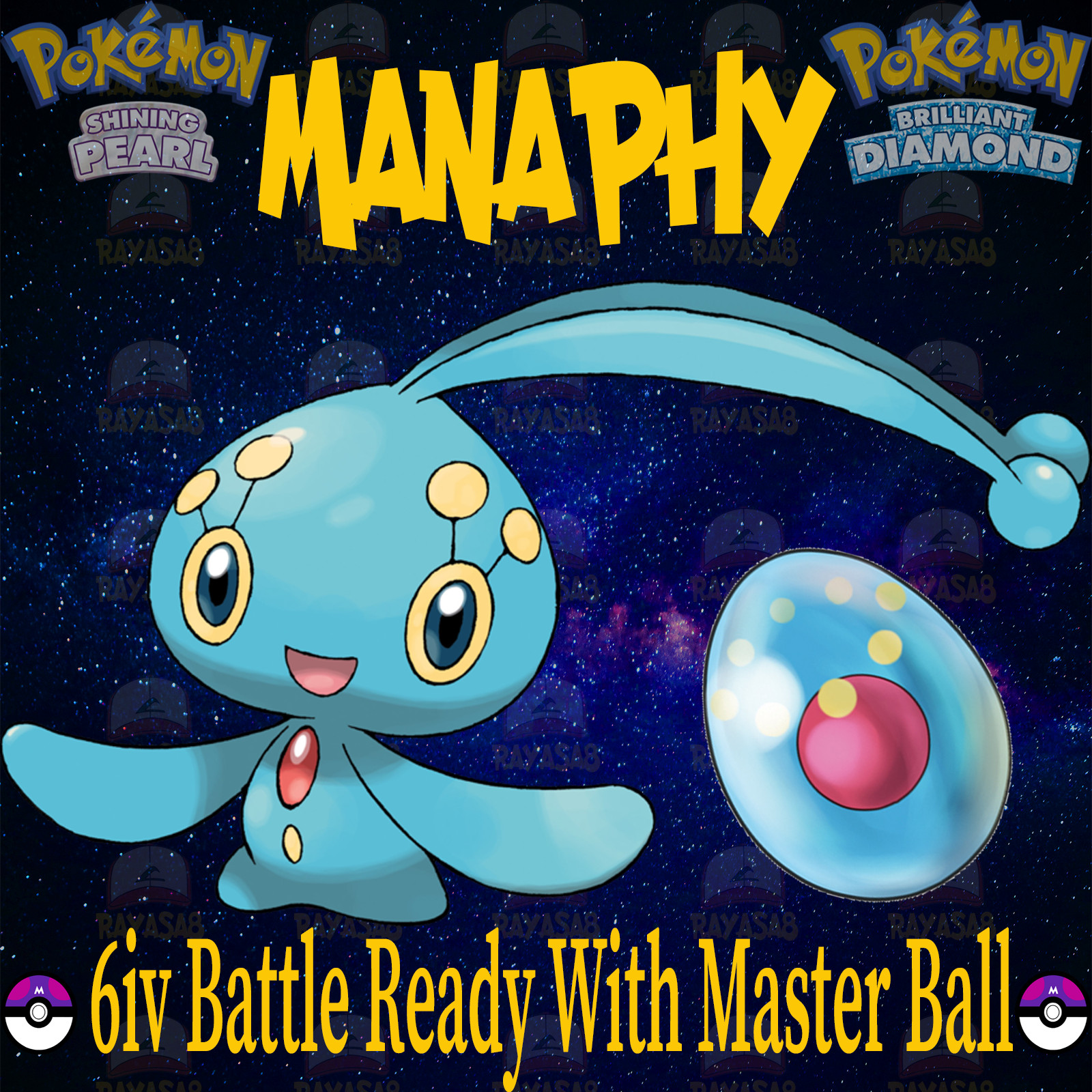 Manaphy Egg Mythical 6iv Pokemon Brilliant Diamond and Shining Pearl
