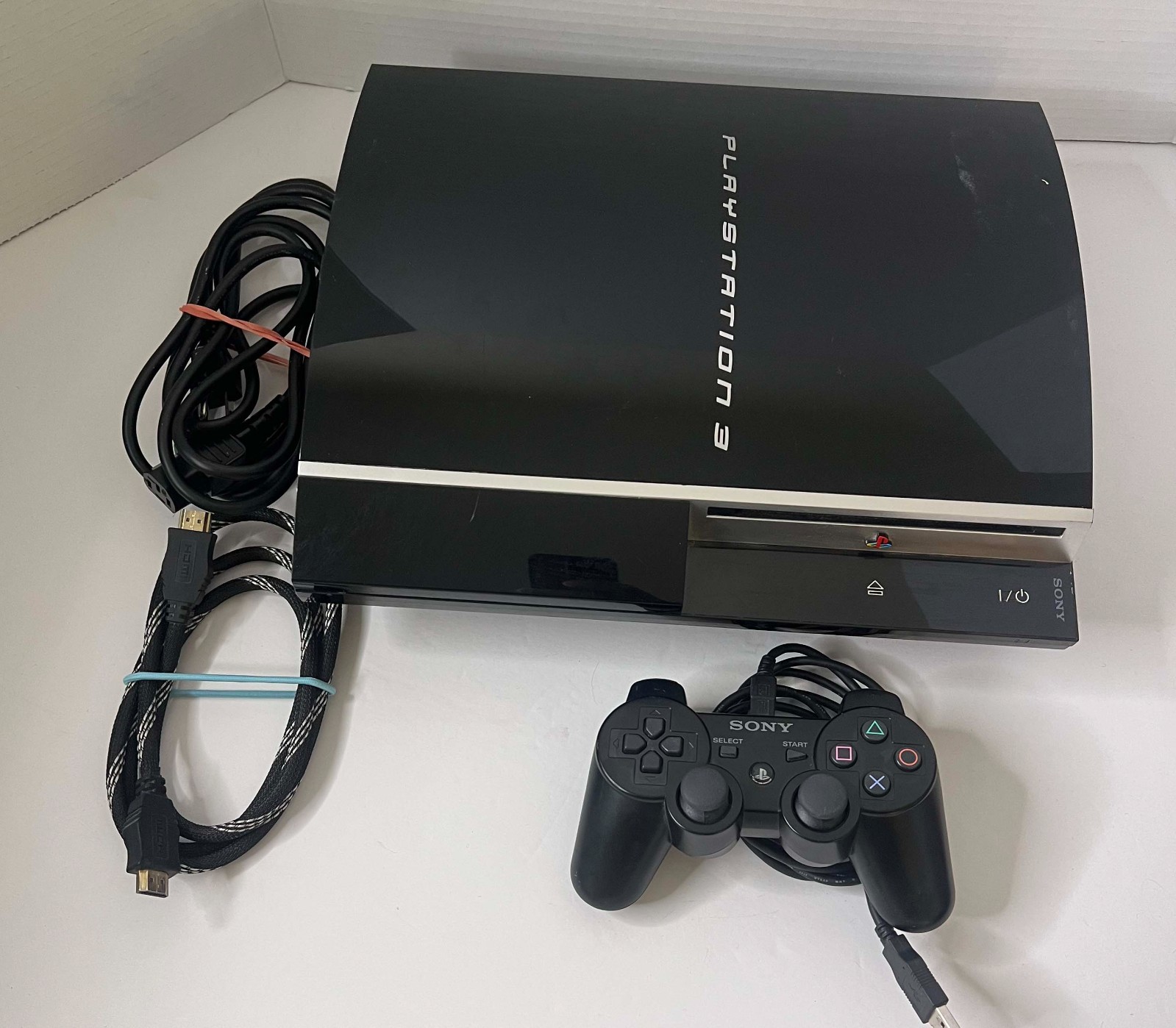 Sony PlayStation 3 PS3 Fat Console CECHG01 40 gb Controller Cable tested working