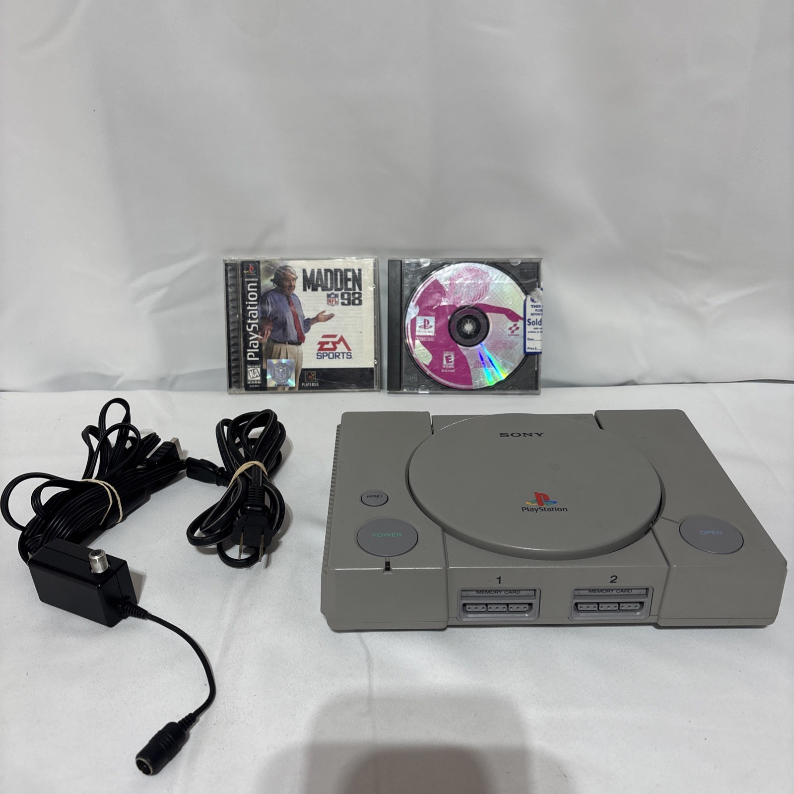 Sony PlayStation 1 Game Console Gray Model SCPH-7001 Tested Working No Control