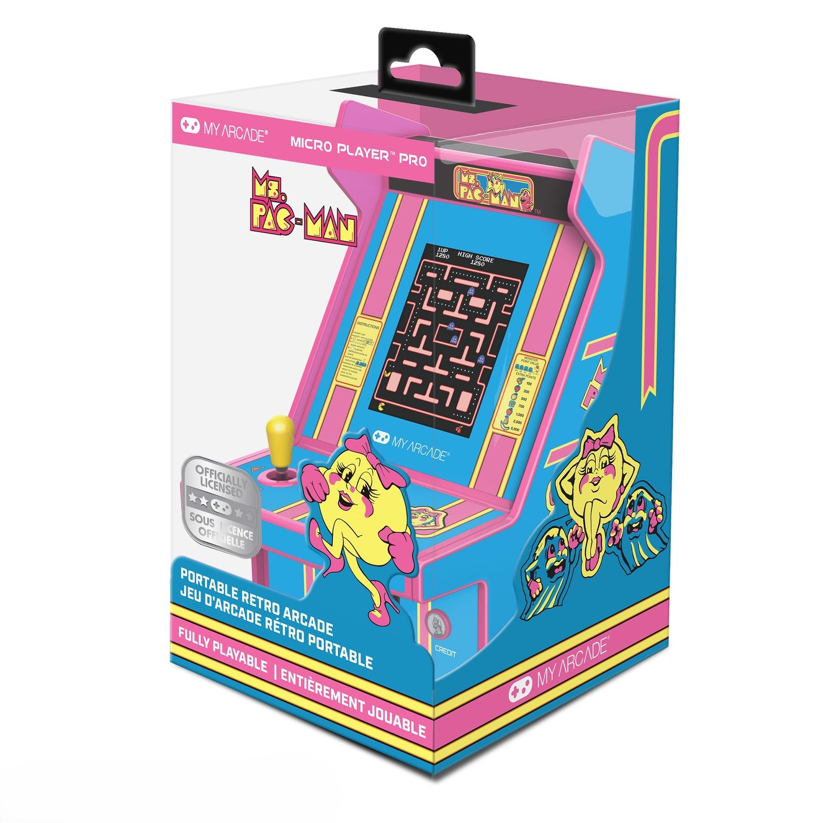 Ms. Pac-Man Micro Player Pro: 6.75 Mini Arcade Machine, Fully playable Video Gam