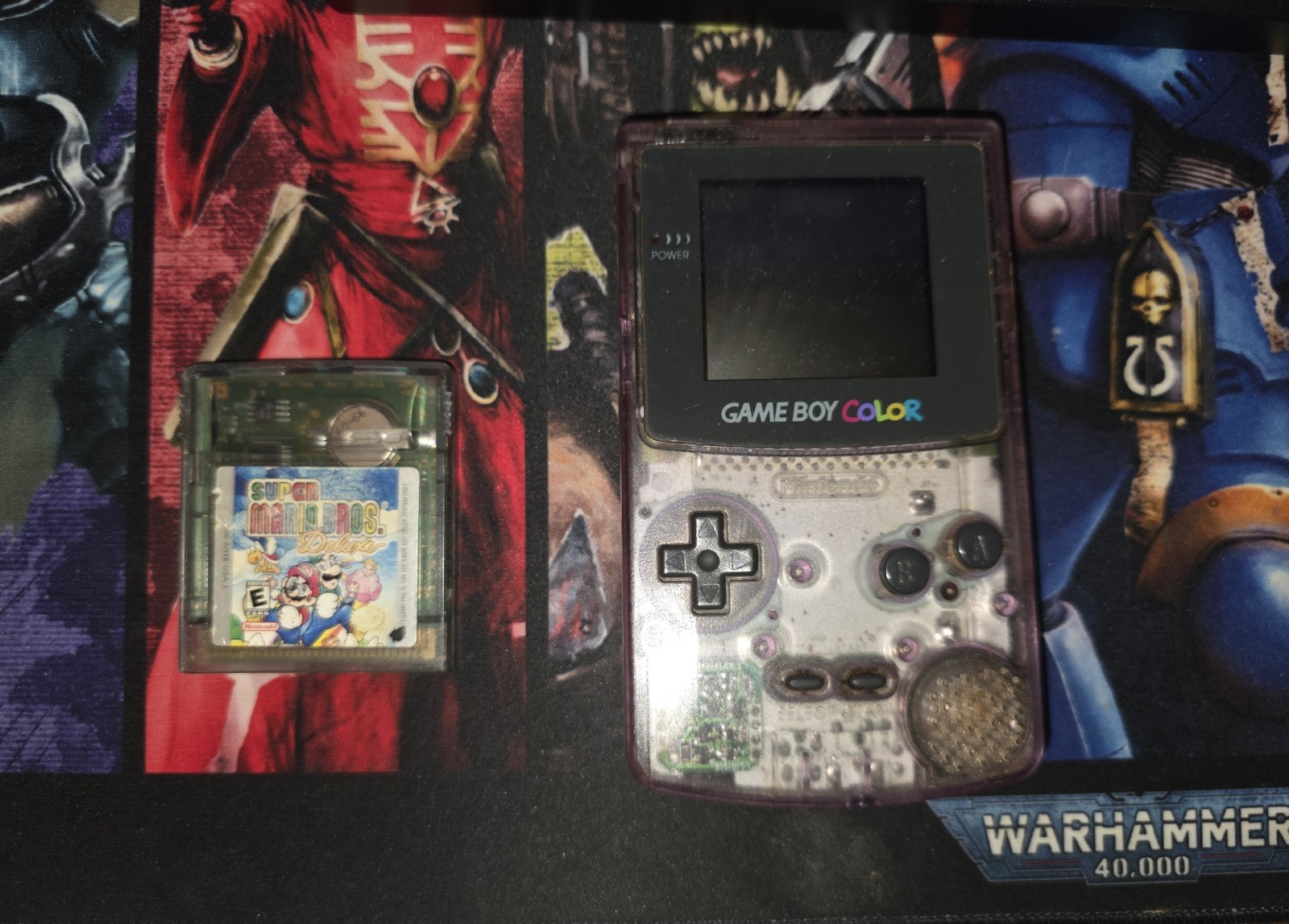 Nintendo Game Boy Color Clear Purple w/ Super Mario Bros. Deluxe