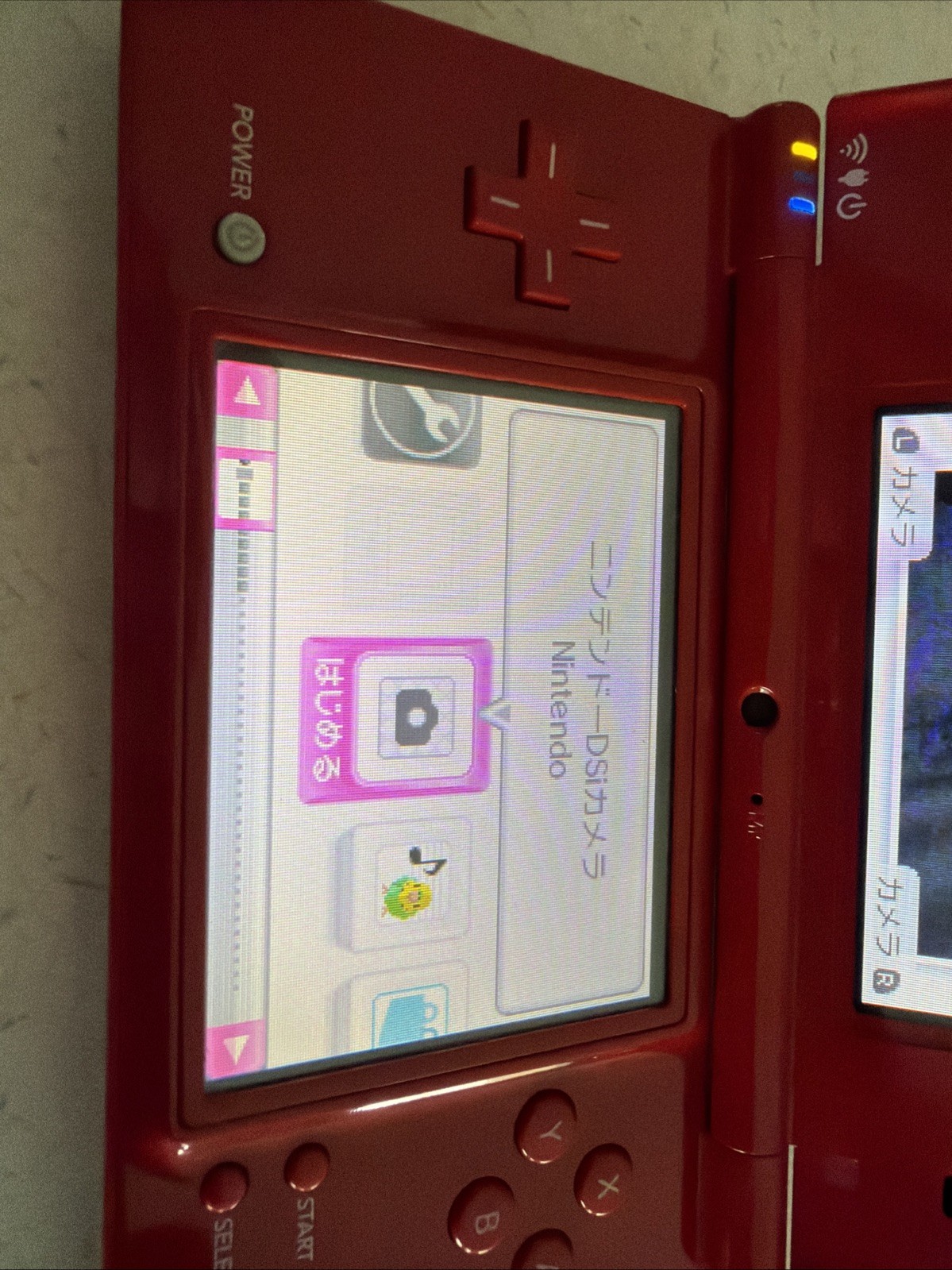 Nintendo DSi Launch Edition Matte Red Handheld System Power Button Not Working.