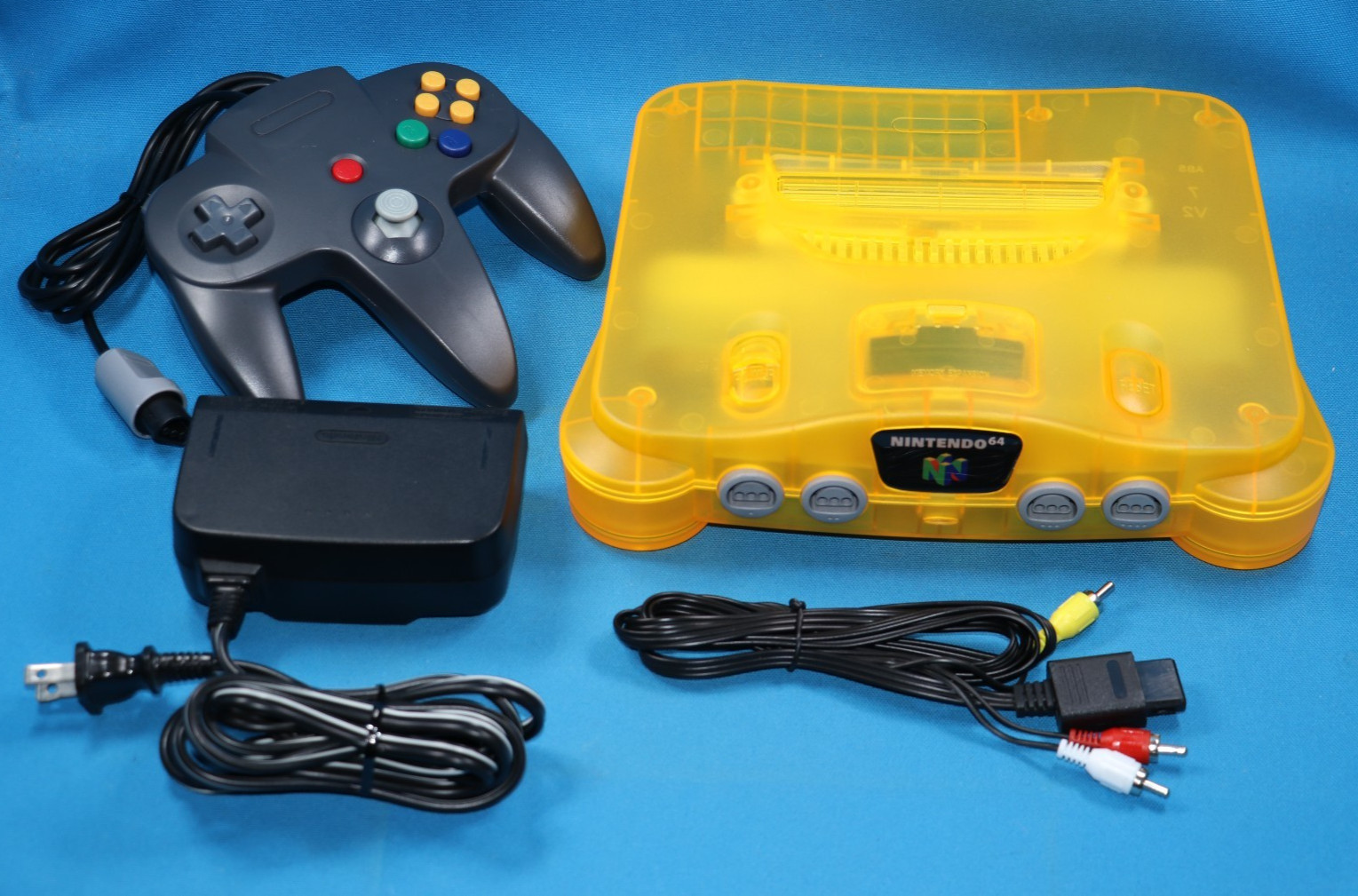 N64 Nintendo 64 Console BUNDLE UV ORANGE TRANSLUCENT BUNDLE 1 YEAR WARRANTY