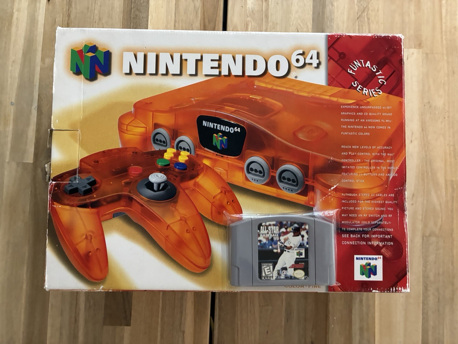 Nintendo 64 Funtastic Fire Orange complete in box TESTED WORKING