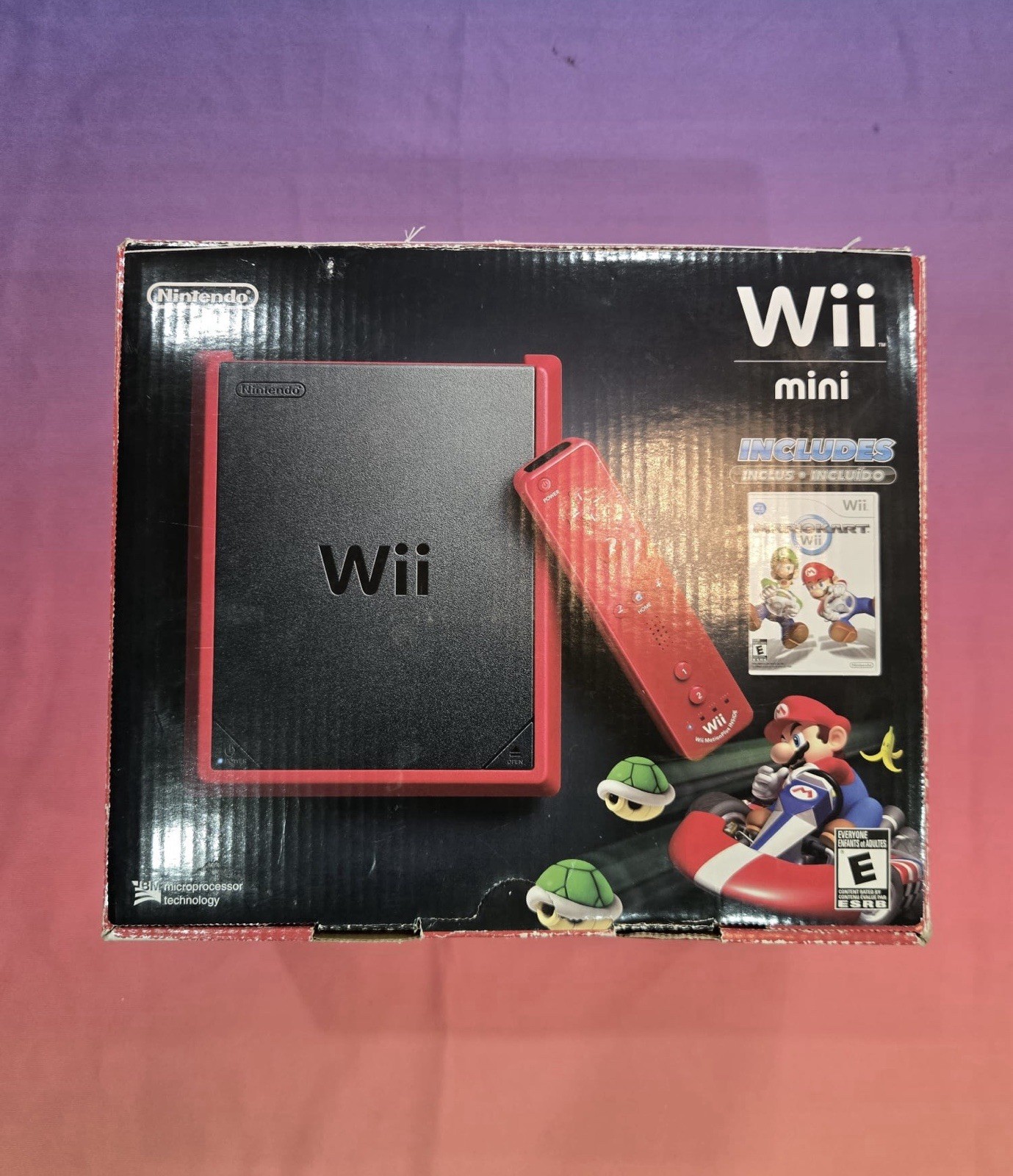 Nintendo Wii Mini Red Console Bundle with Sealed Mario Kart Wii Opened Box New