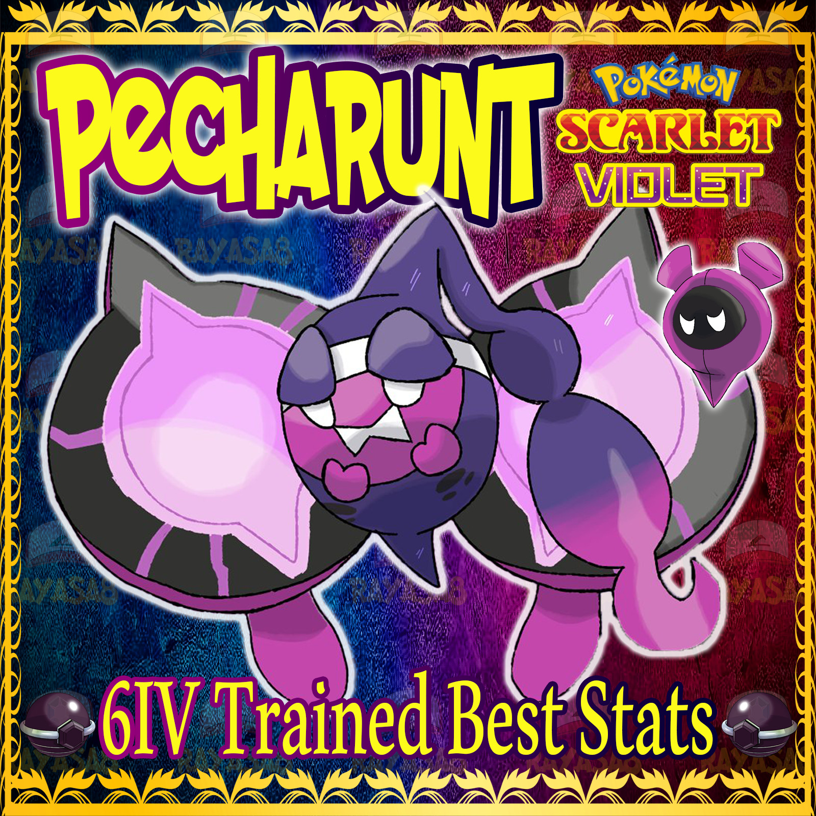 Pecharunt Mythical Indigo Disk 6iv Pokemon Scarlet and Violet Home