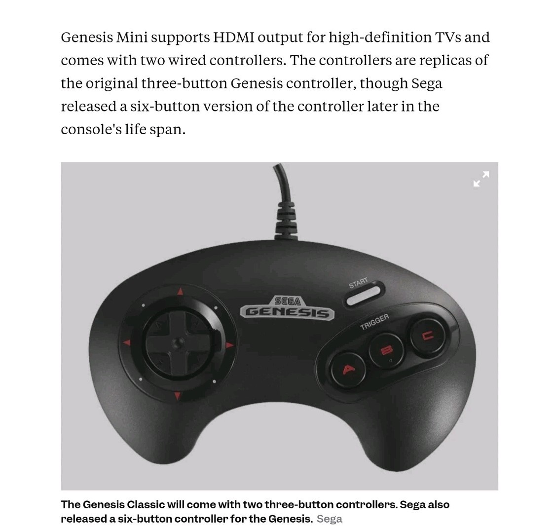 J4 Sega Genesis Mini Classic Console 16 Bit MK-16000/2 Controllers/USB/HDMI •EUC