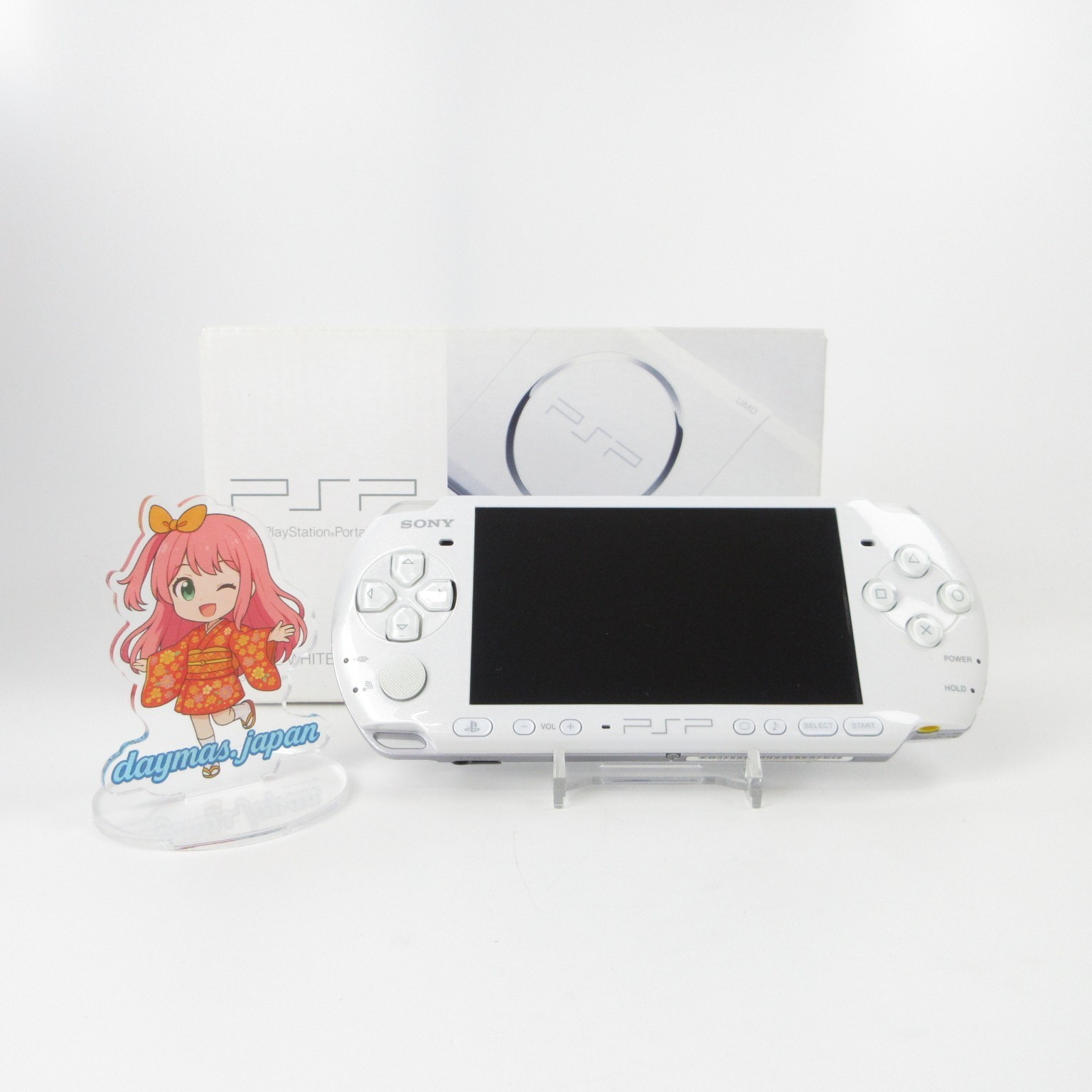 【Near Mint】Sony PSP-3000 Pearl White Console No Battery Japanese Ver #DEN20407/0