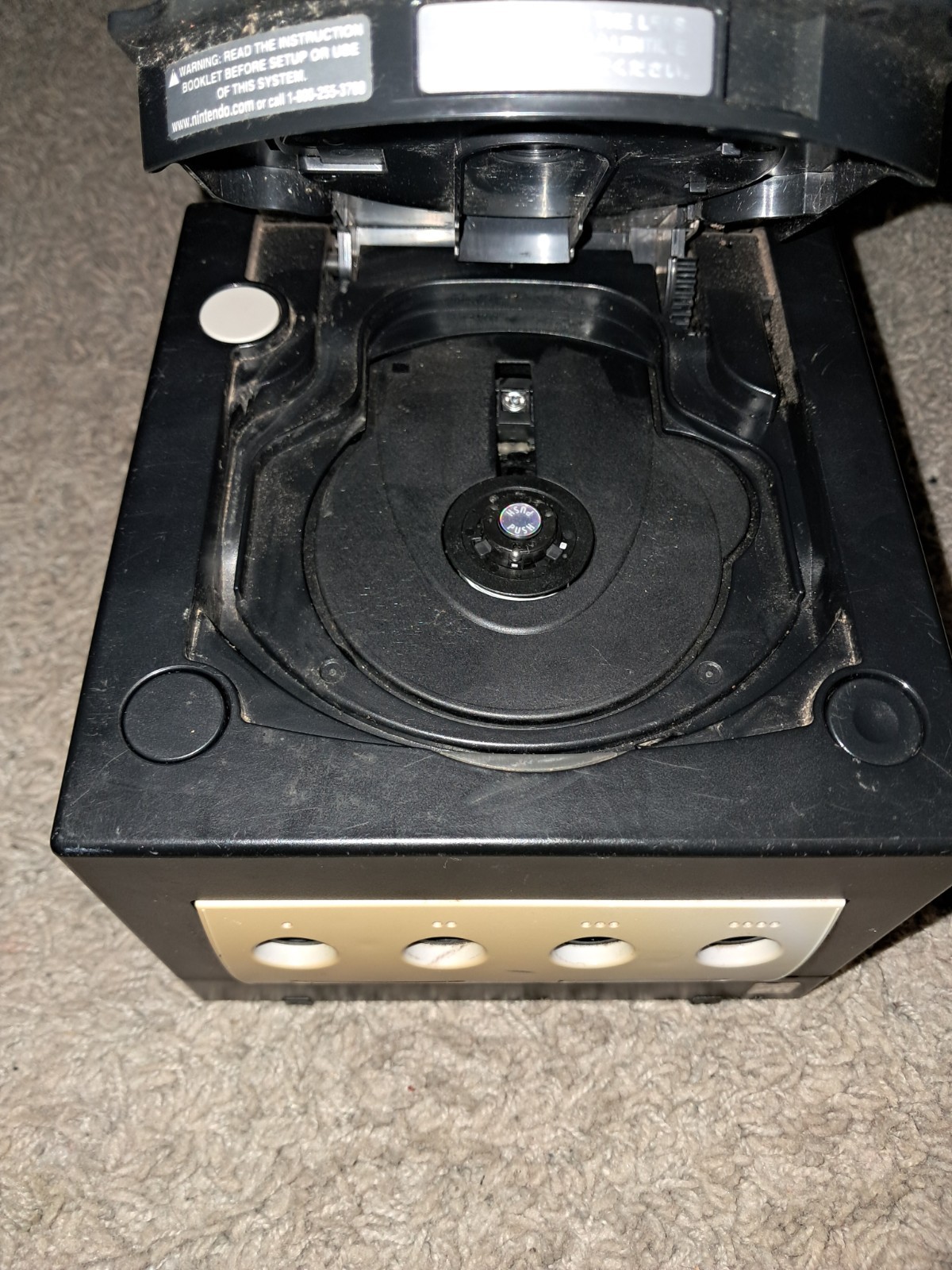 Gamecube Black Console ONLY Parts Only NO CABLES NO CONTROLLER