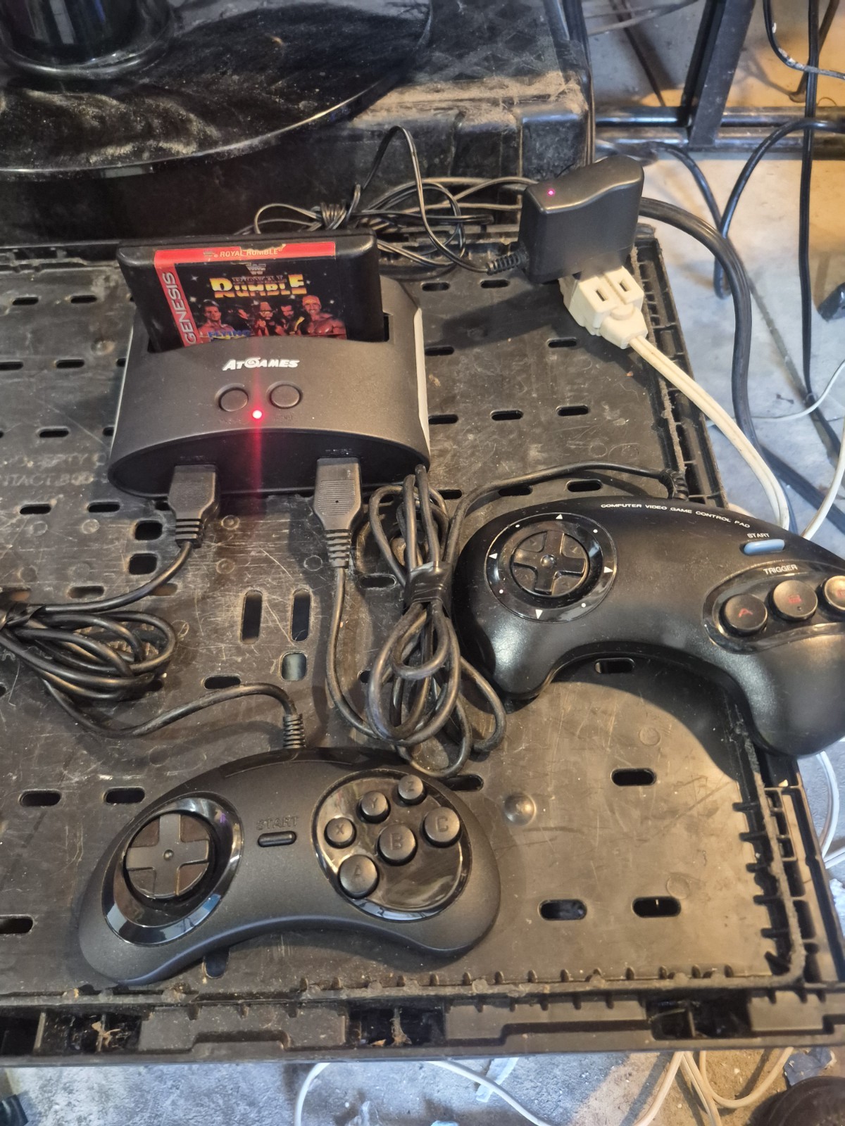 Sega Genesis AT Games 2 Mini Consoles 2 Controllers 1 powerCord 2 a.v crd tst