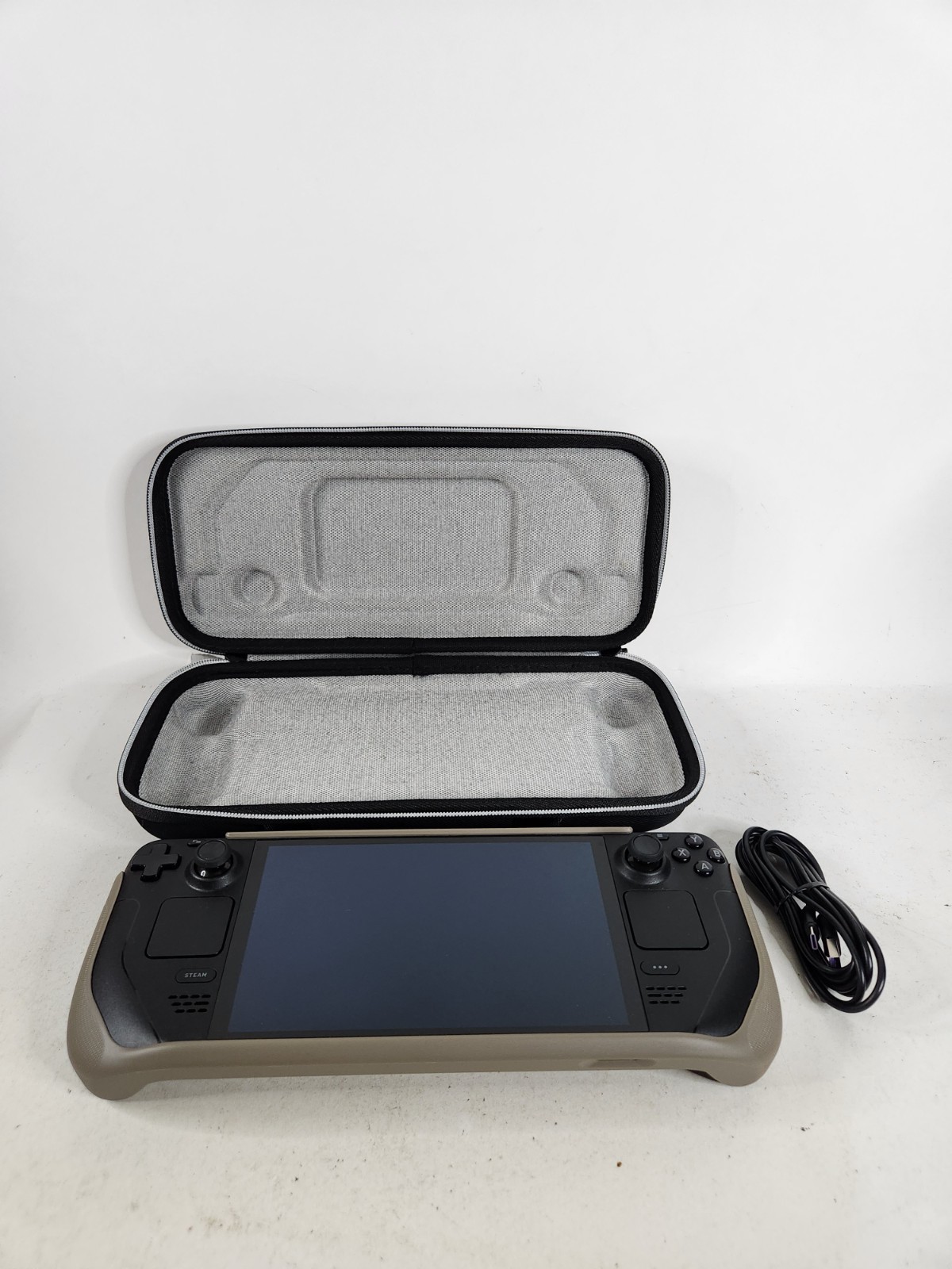 Valve Steam Deck OLED 512GB Black Handheld Console With Case Cable Reset Tested