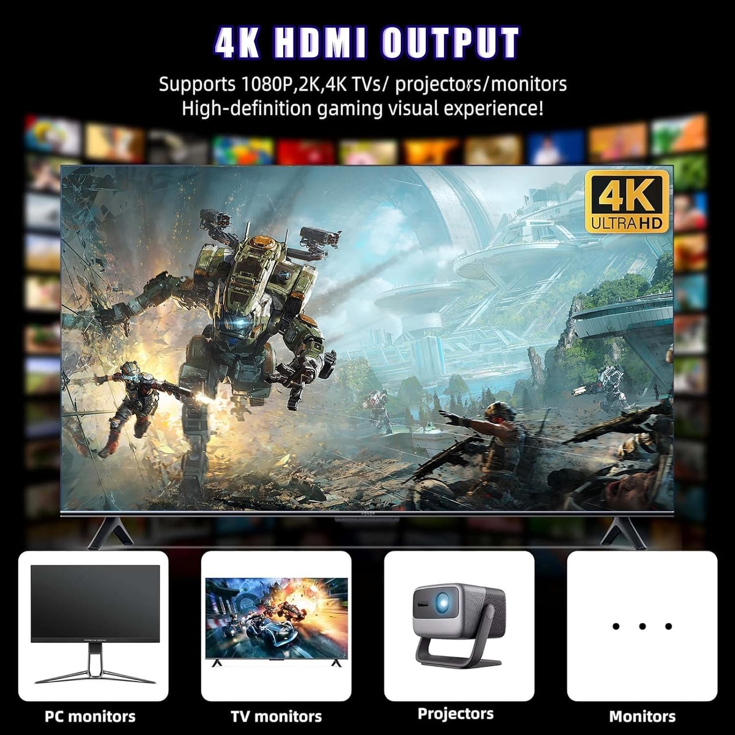 Retro Gaming Delight: Wireless Console with 20,000+ Games & 4K HDMI for Families