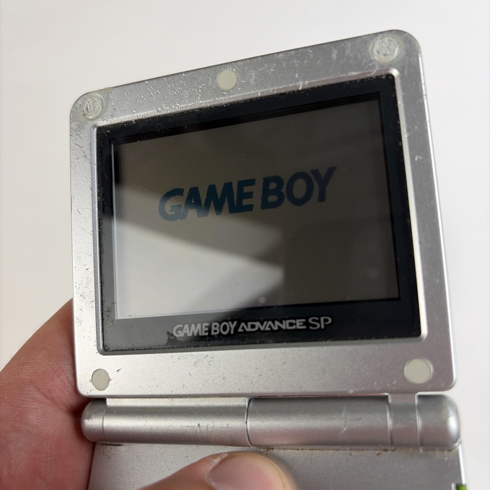 Gameboy Advanced sp GBA Platinum Silver Ags-001 Tested US Model