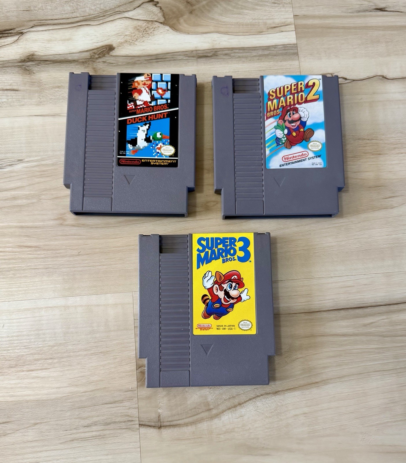 NES Bundle with Super Mario Bros 1,2,3 + Controllers + Zapper Gun – Tested