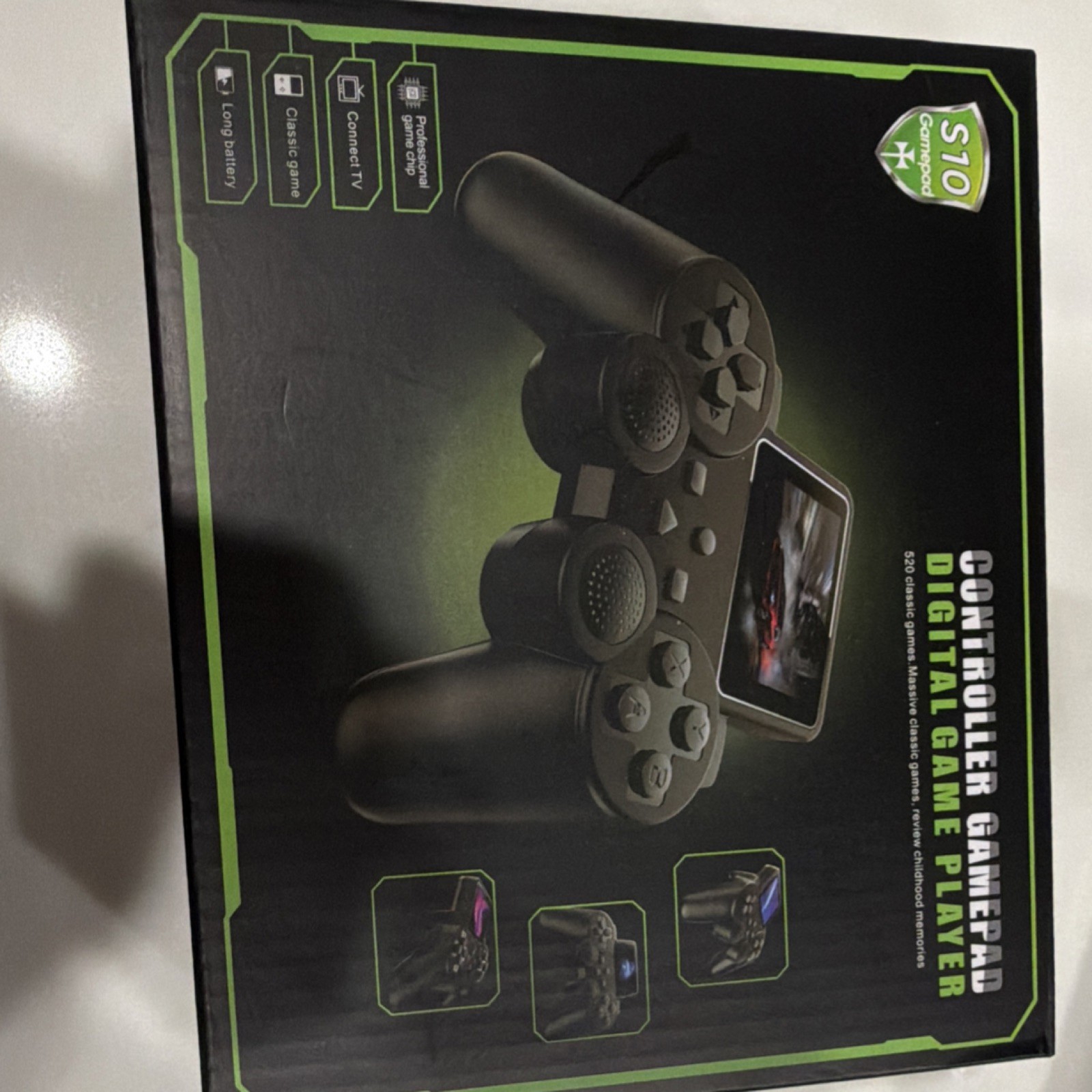 Gamepad S10 Controller Handheld System Connect TV Long Battery Black