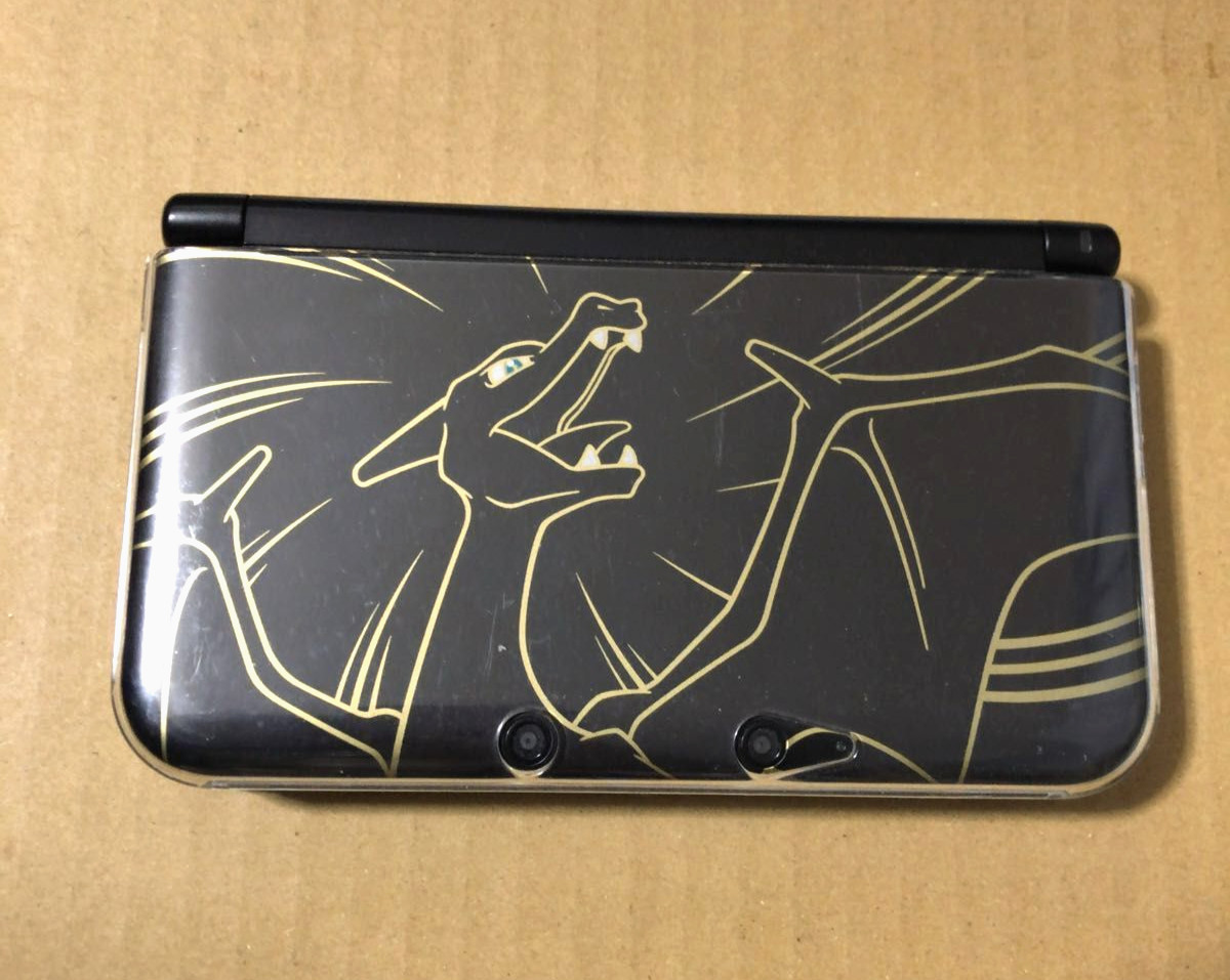 Nintendo 3DS XL LL Pokemon Charizard Edition Console Tested w/ Case No Software