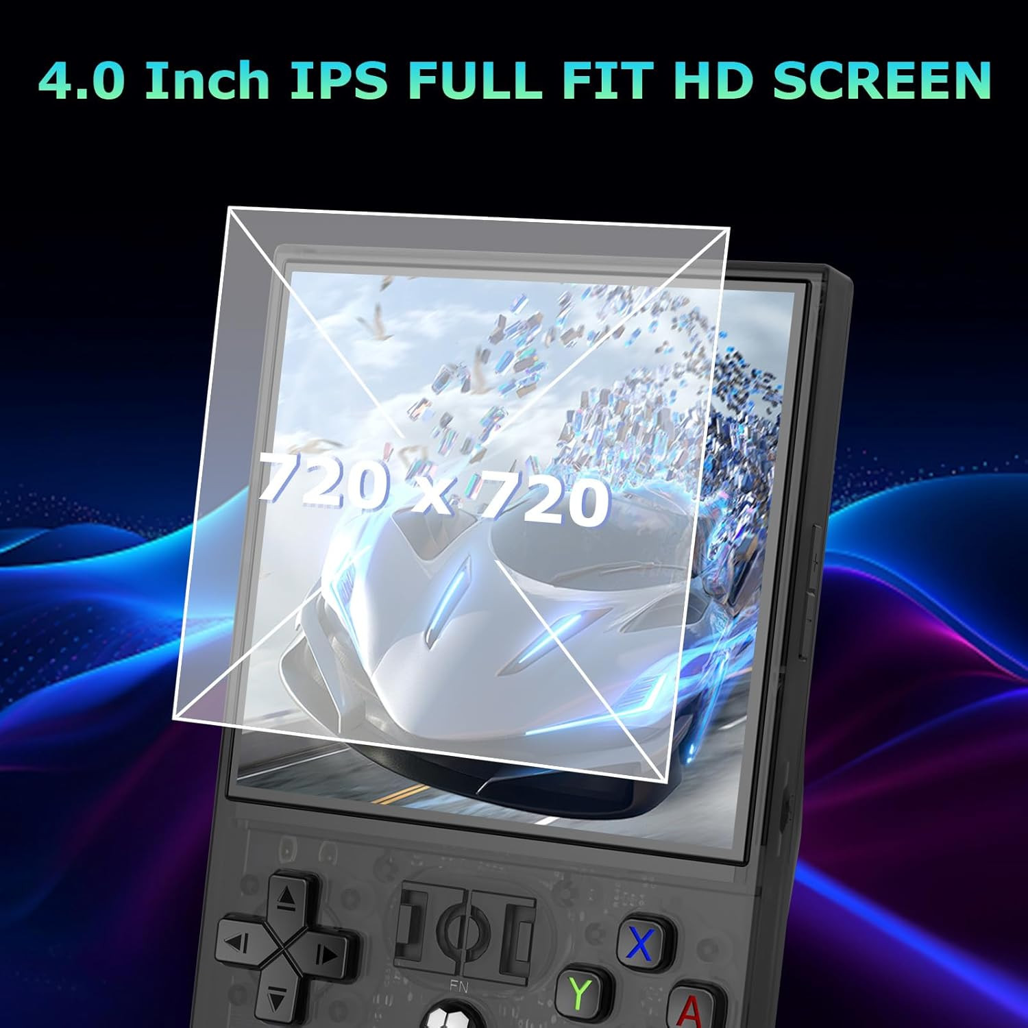 R36MAX Handheld Game Console, Built-In 4000Mah Battery, 4K HD 4″ IPS Glass Scree