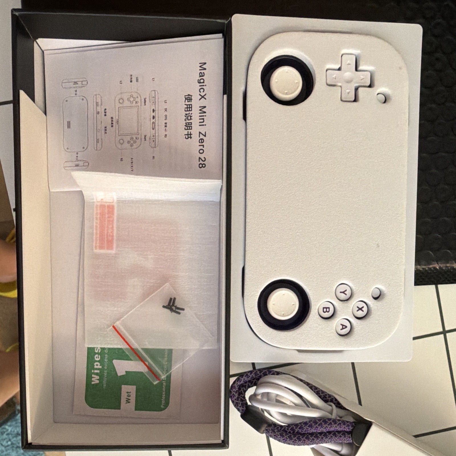 MagicX Mini Zero 28, Retro Handheld, Transparent Purple,
