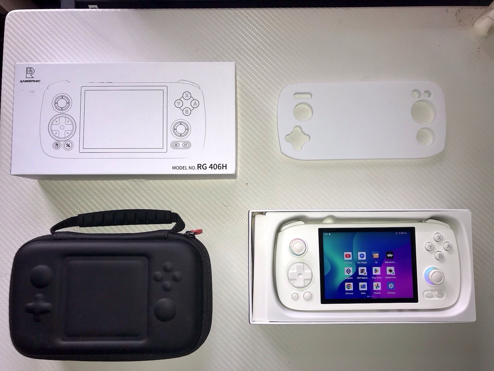 Anbernic RG406H White Handheld Game Console USB-C with Accessories