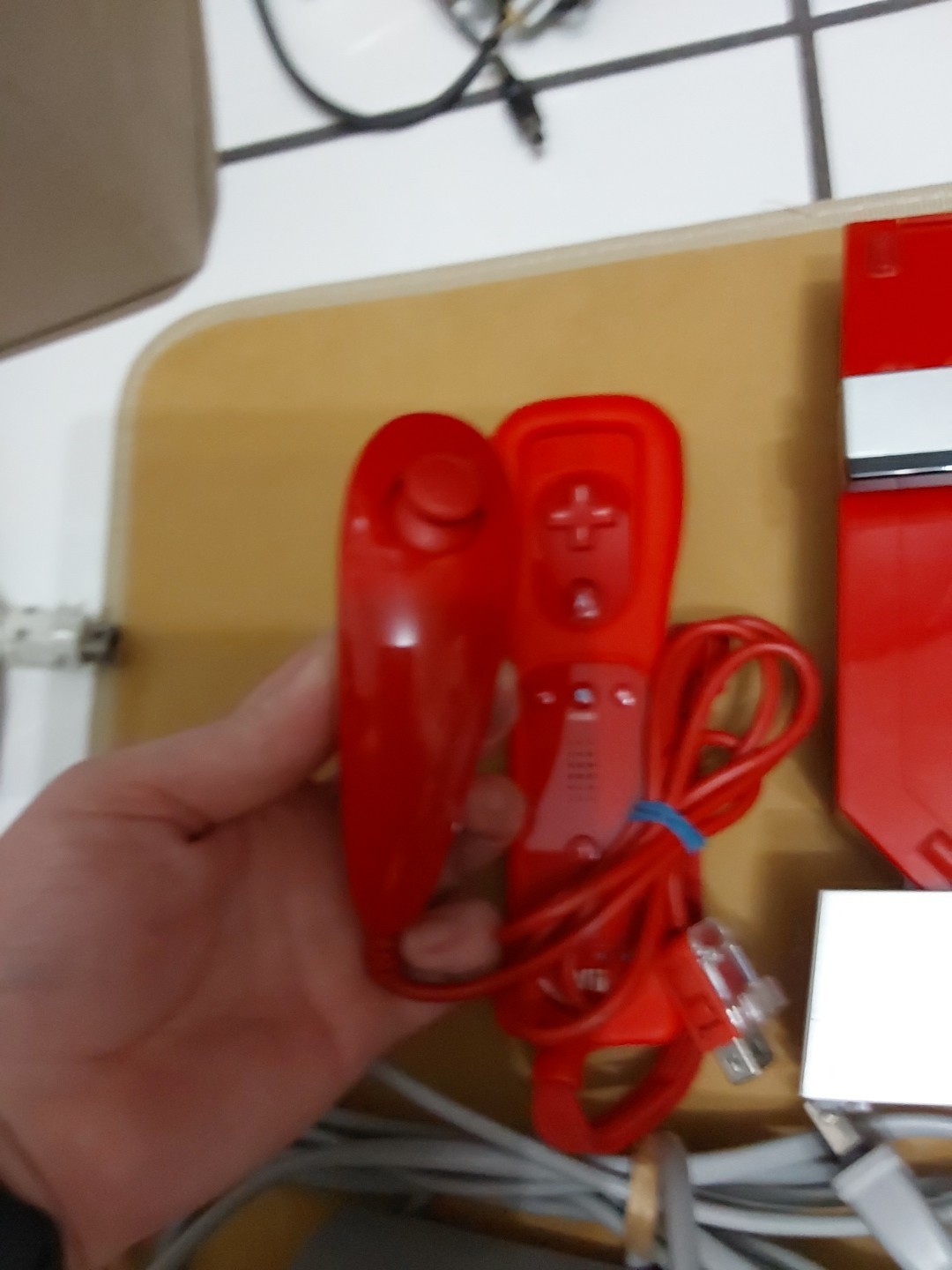 Nintendo Wii Mario Red Console Bundle Lot + Games & Accessories-Japanese NTSC-J